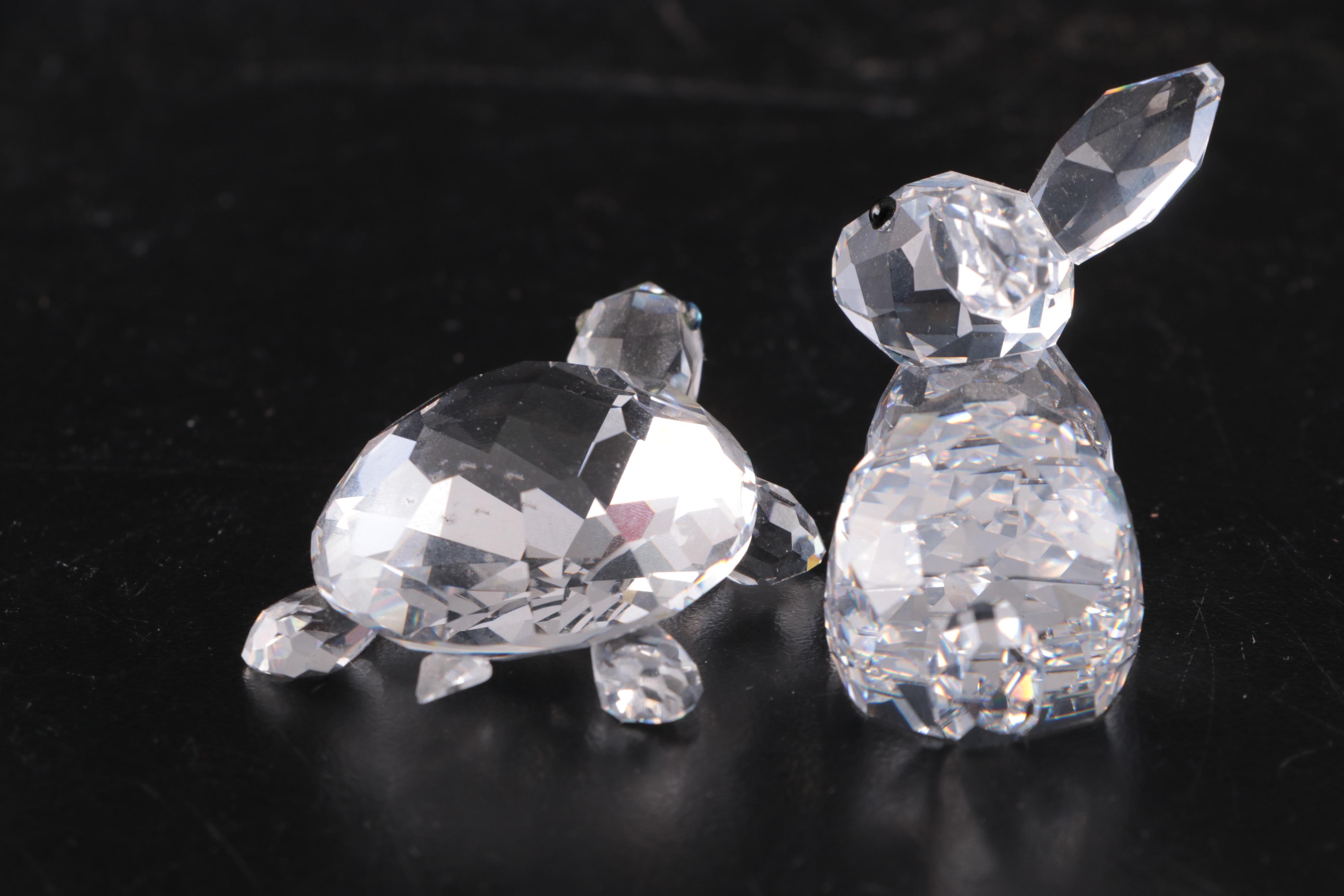 Swarovski "Siamese Fighting Fish" with Other Swarovski Crystal Animal Figurines