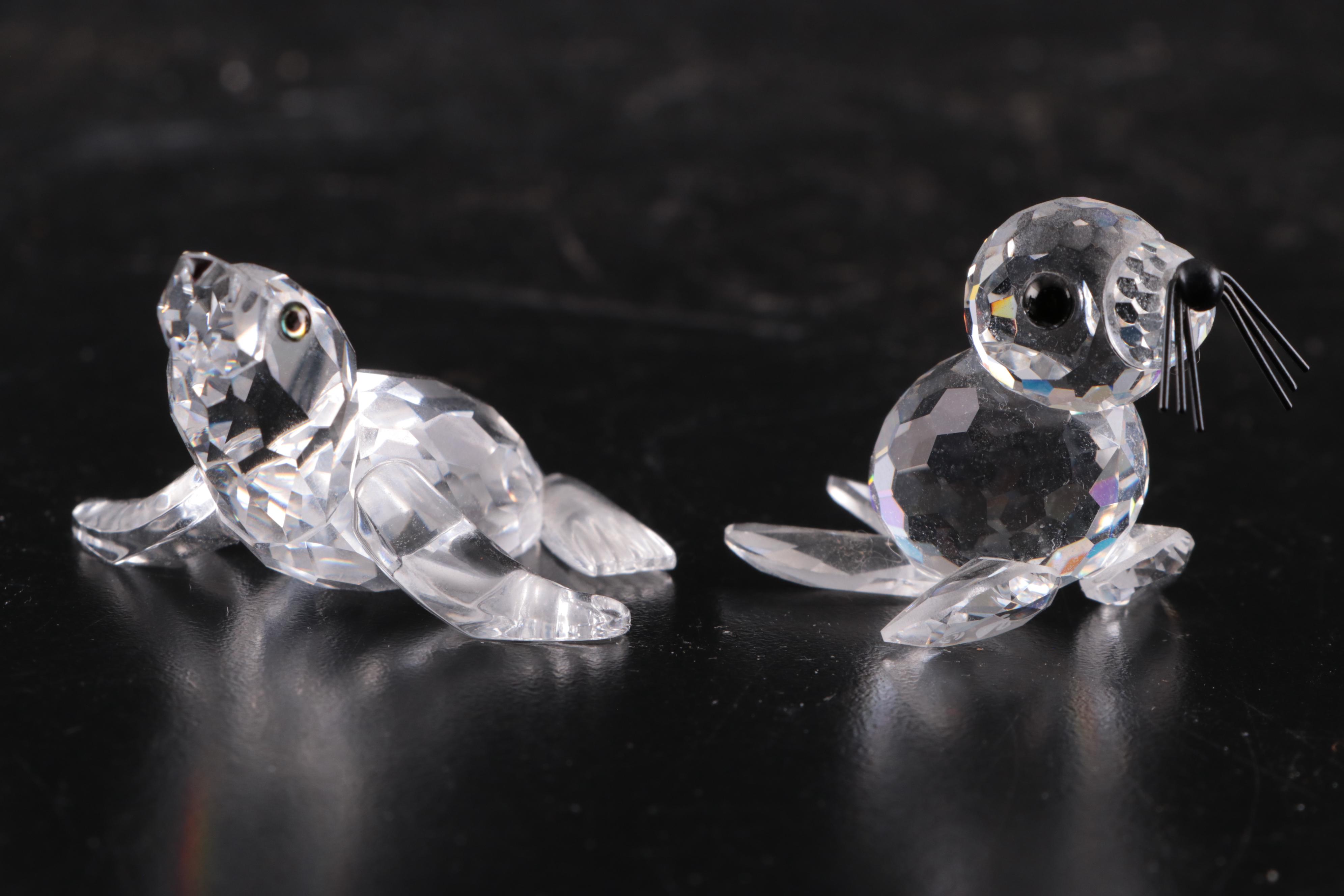 Swarovski "Siamese Fighting Fish" with Other Swarovski Crystal Animal Figurines