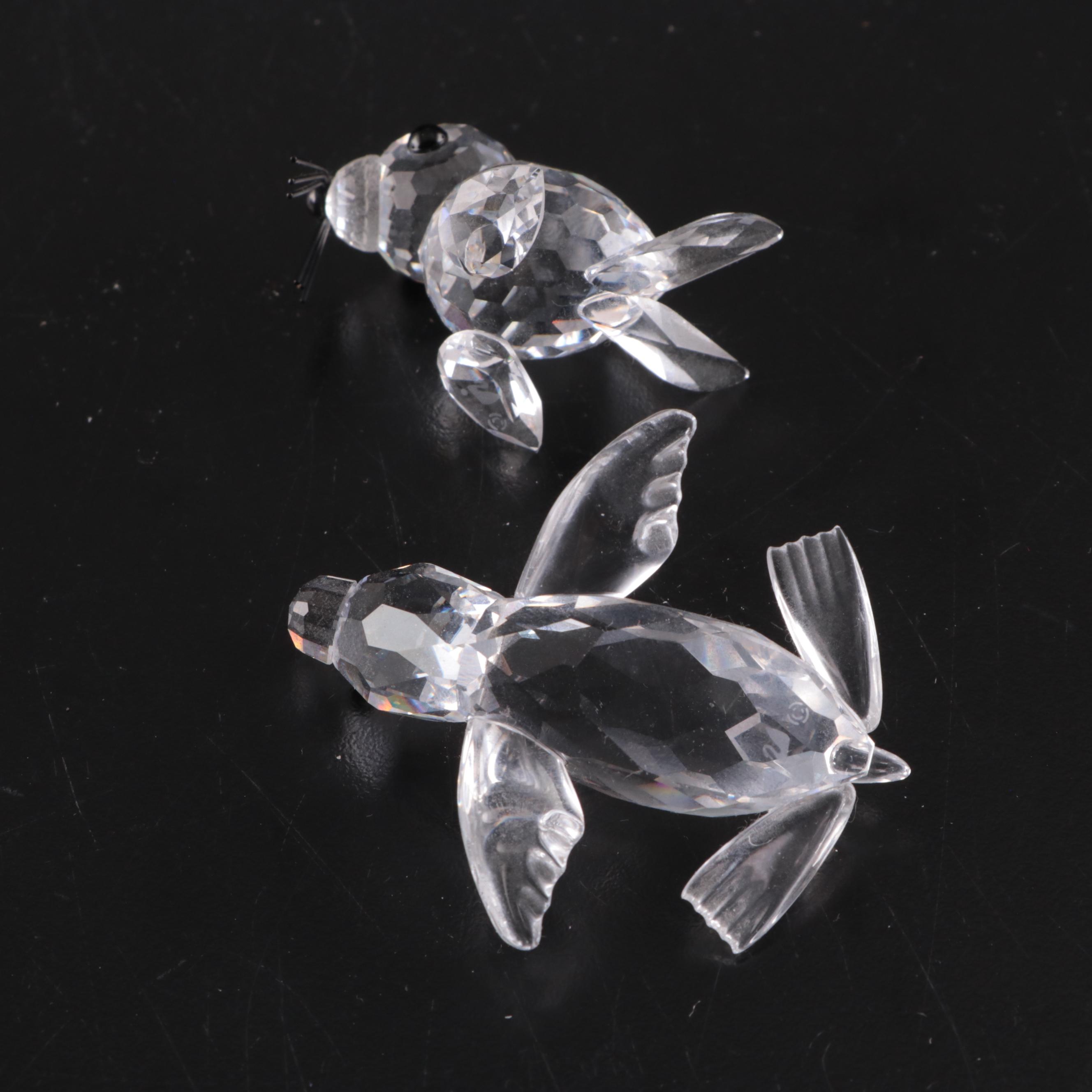 Swarovski "Siamese Fighting Fish" with Other Swarovski Crystal Animal Figurines
