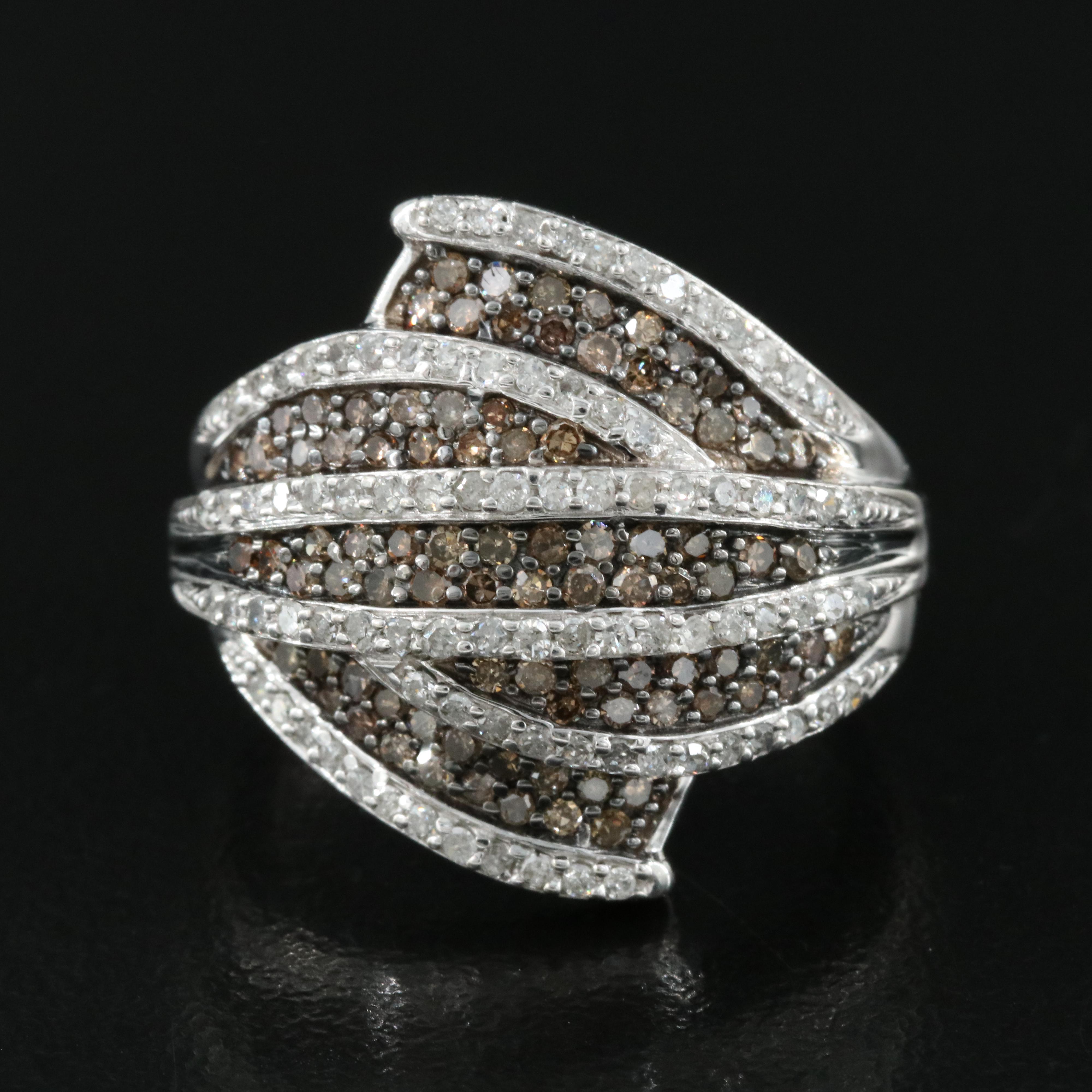 14K 0.99 CTW Diamond Ring with Fancy Brown Diamonds