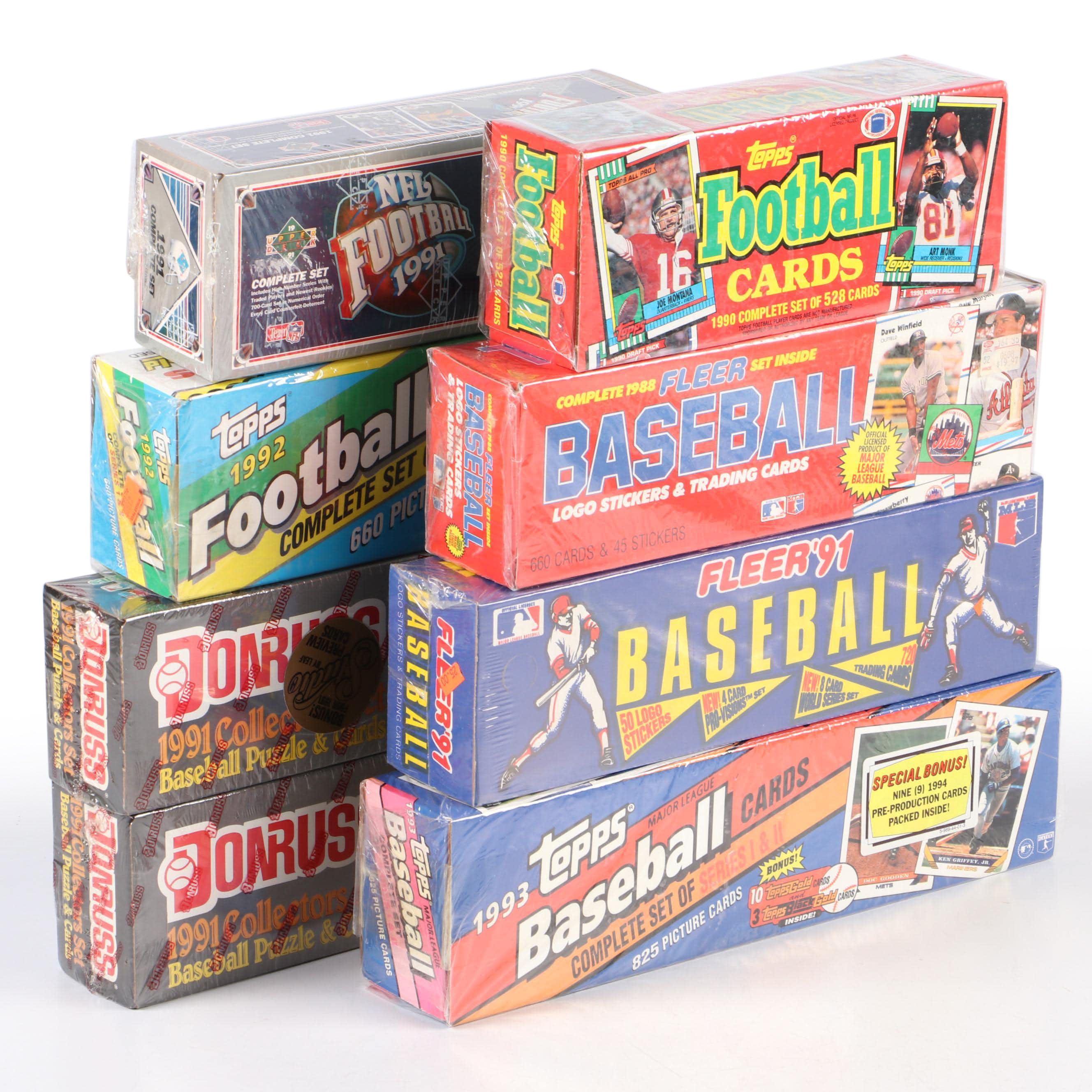 Sealed Sports Card Sets with Ken Griffey Jr., Joe Montana, and More, 1980s–1993s