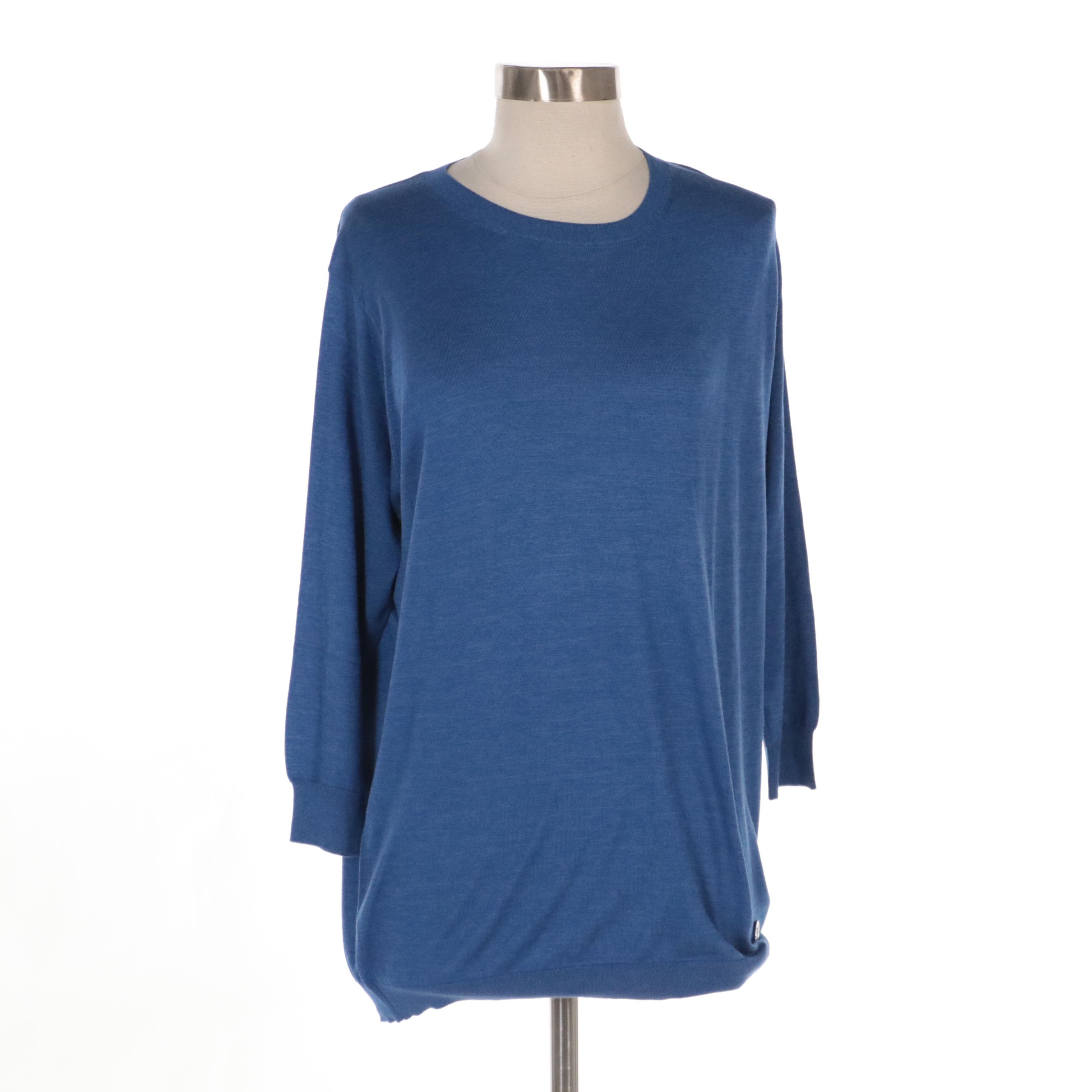 Louis Vuitton Lightweight Sweater in Marled Blue Knit