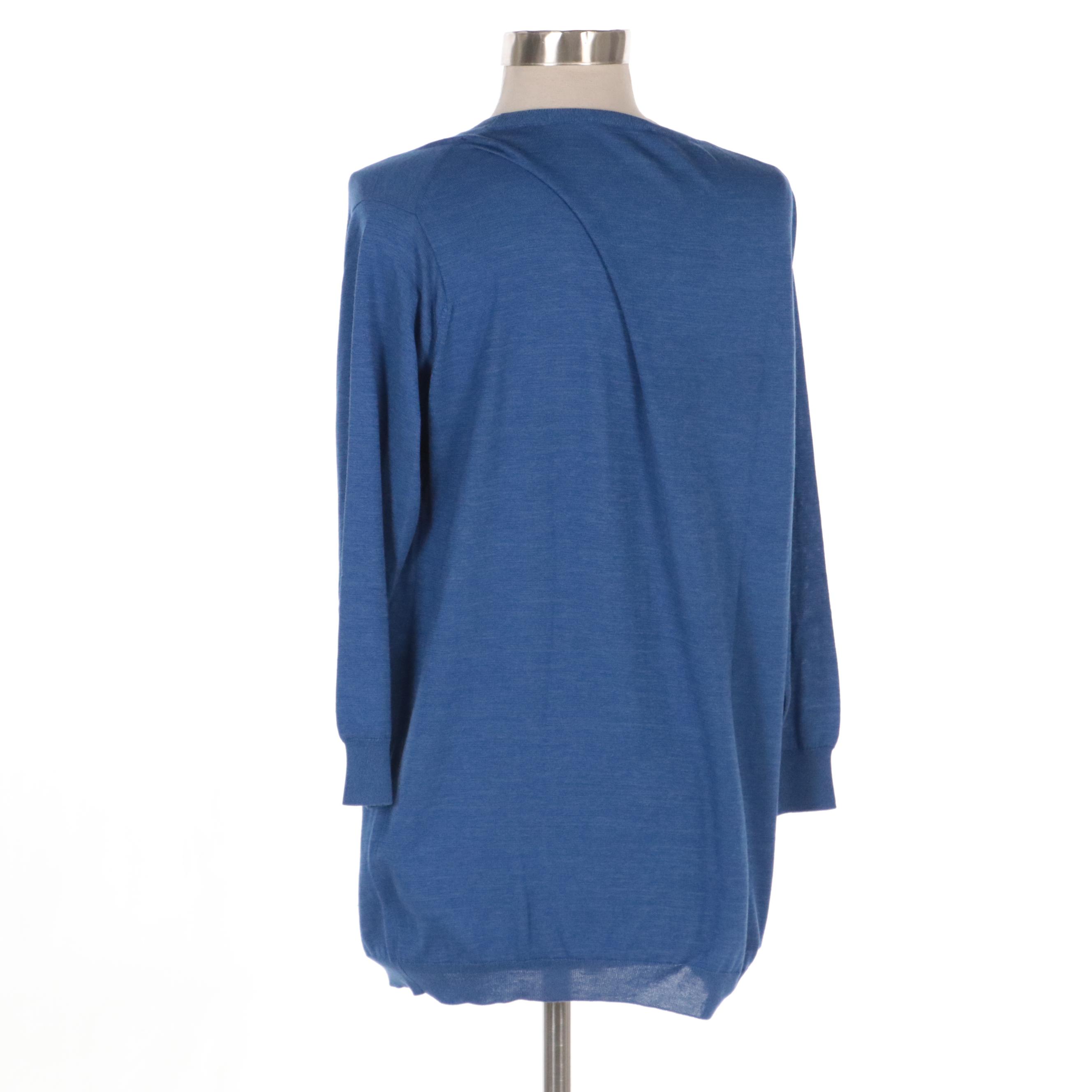 Louis Vuitton Lightweight Sweater in Marled Blue Knit