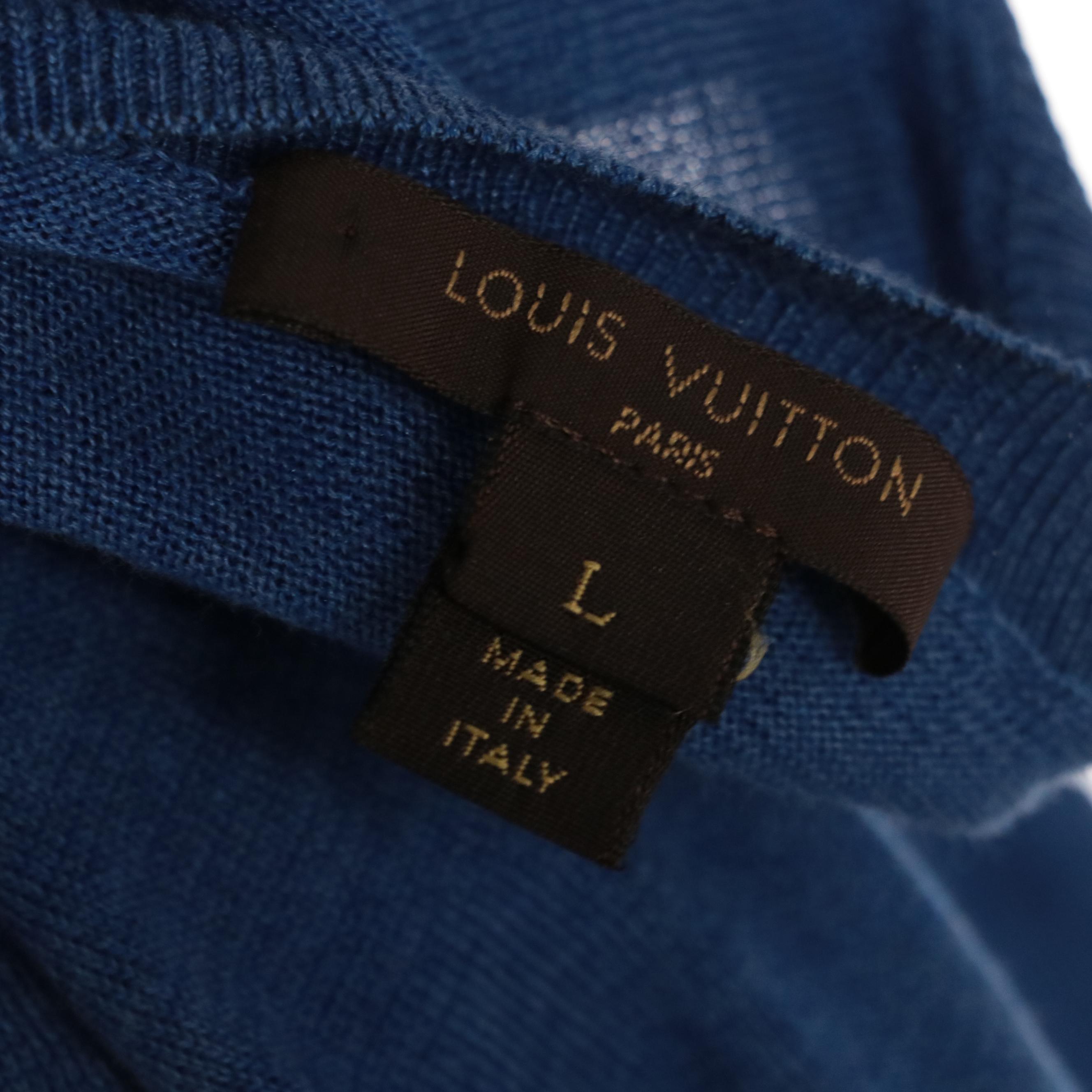 Louis Vuitton Lightweight Sweater in Marled Blue Knit
