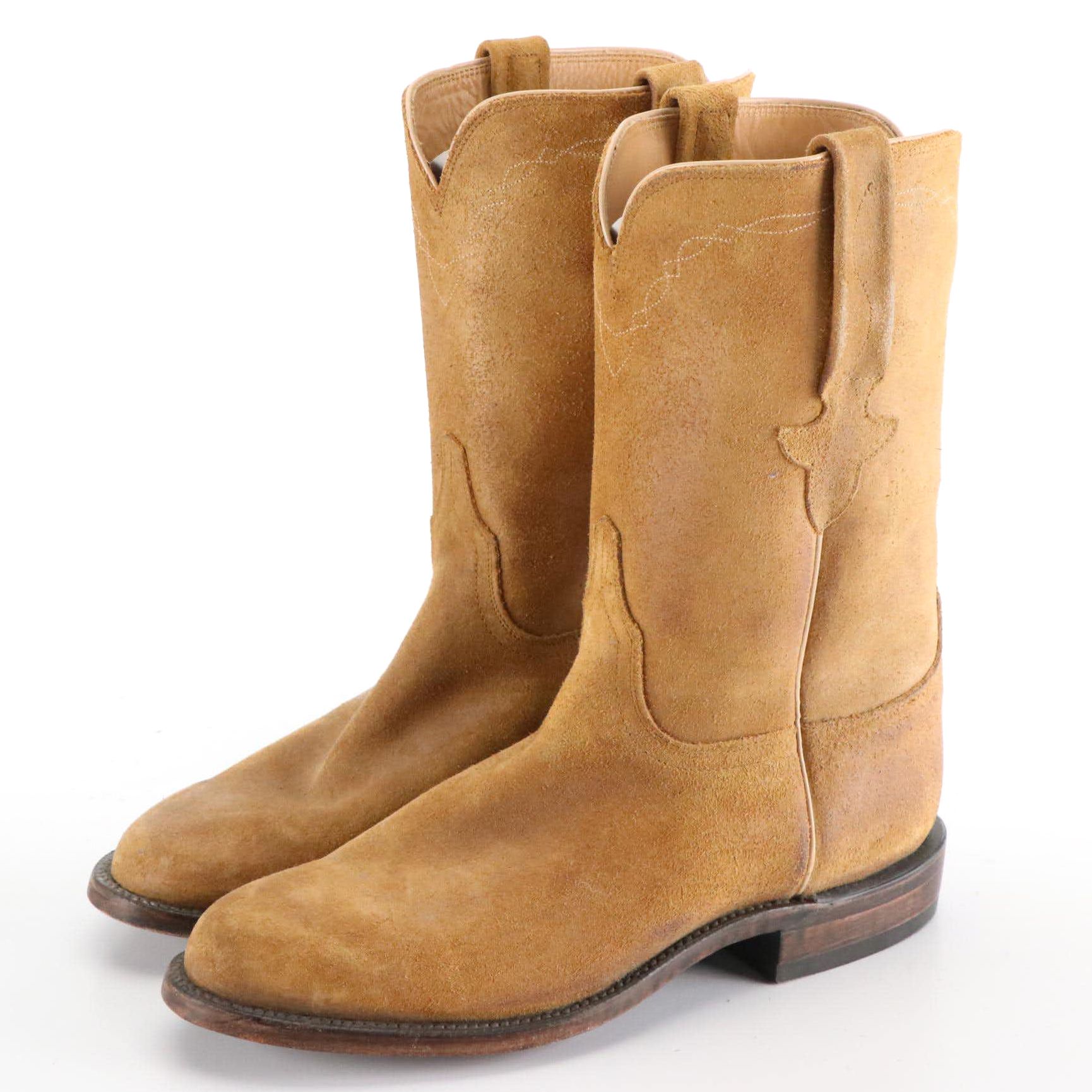 Men's Lucchese Suede Cowboy Boots, New with Tag