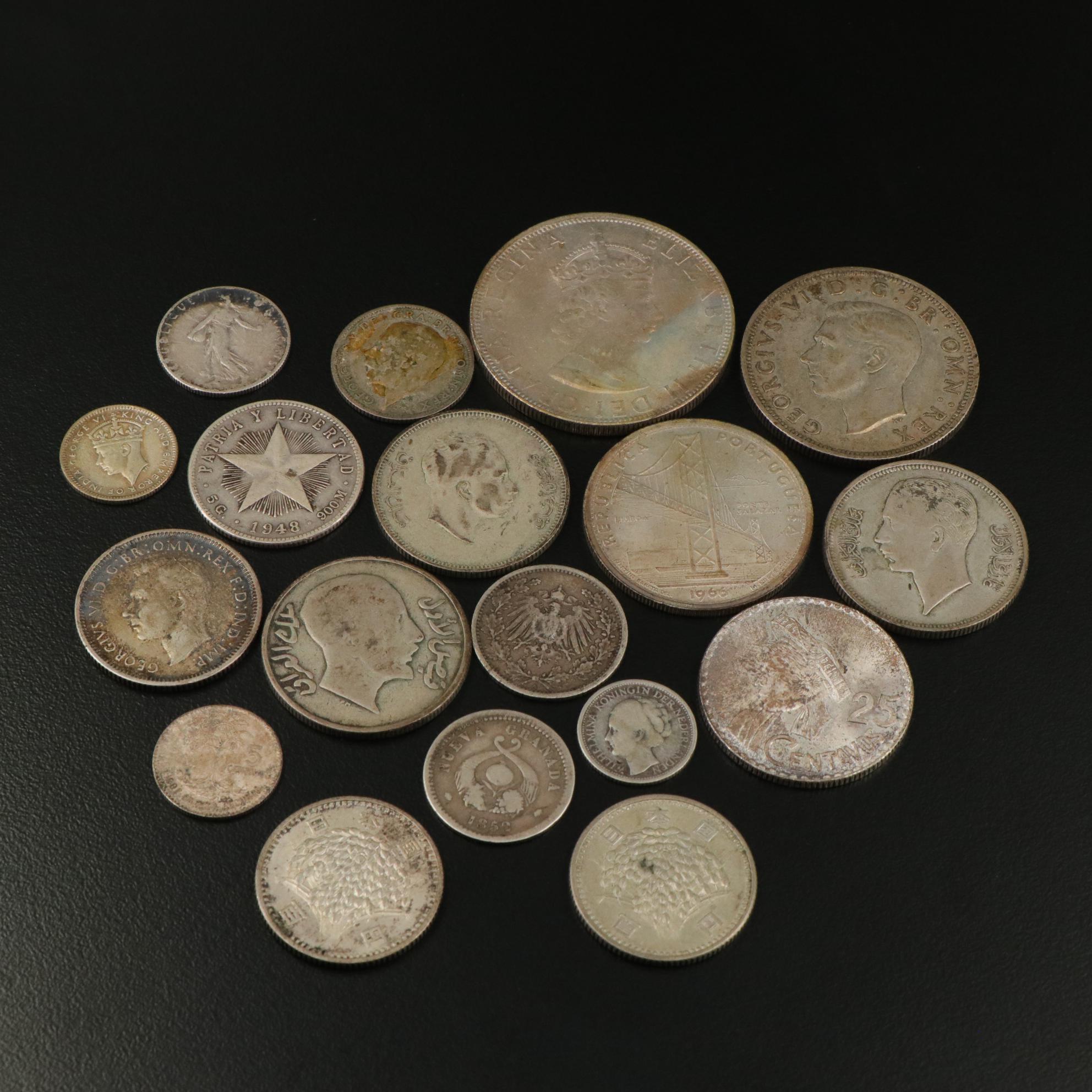 Collection of Eighteen World Silver Coins
