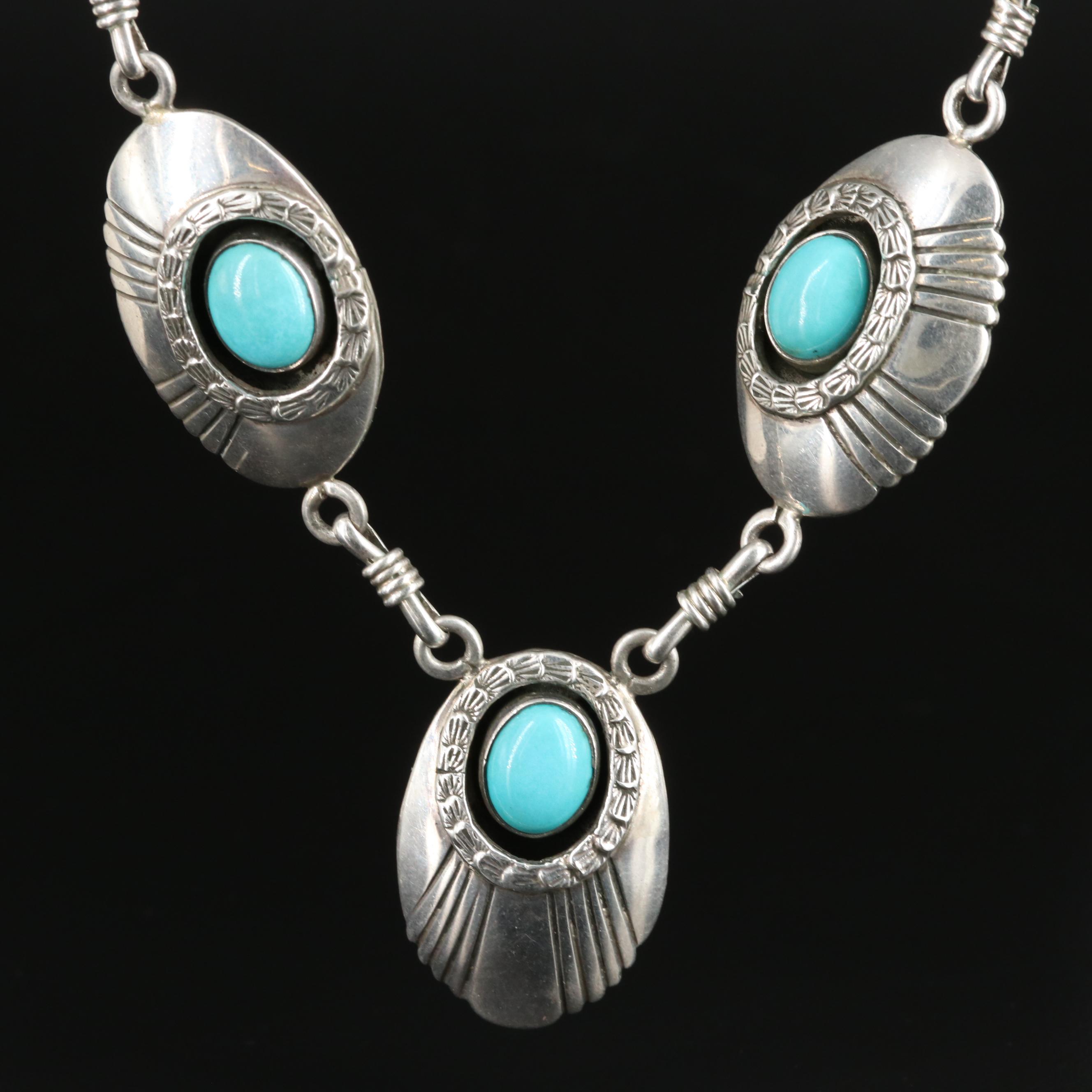 Southwestern Sterling Turquoise Necklace