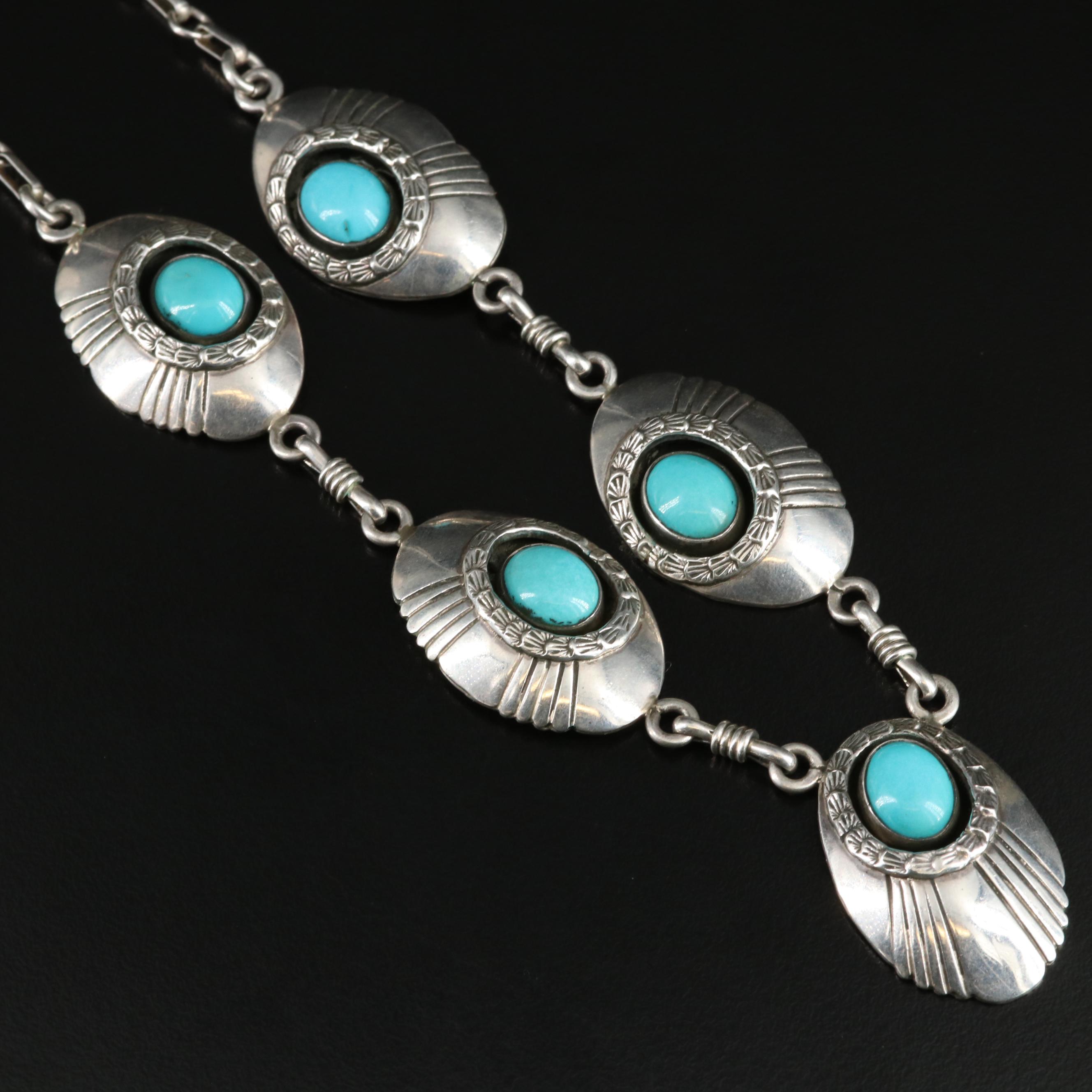 Southwestern Sterling Turquoise Necklace
