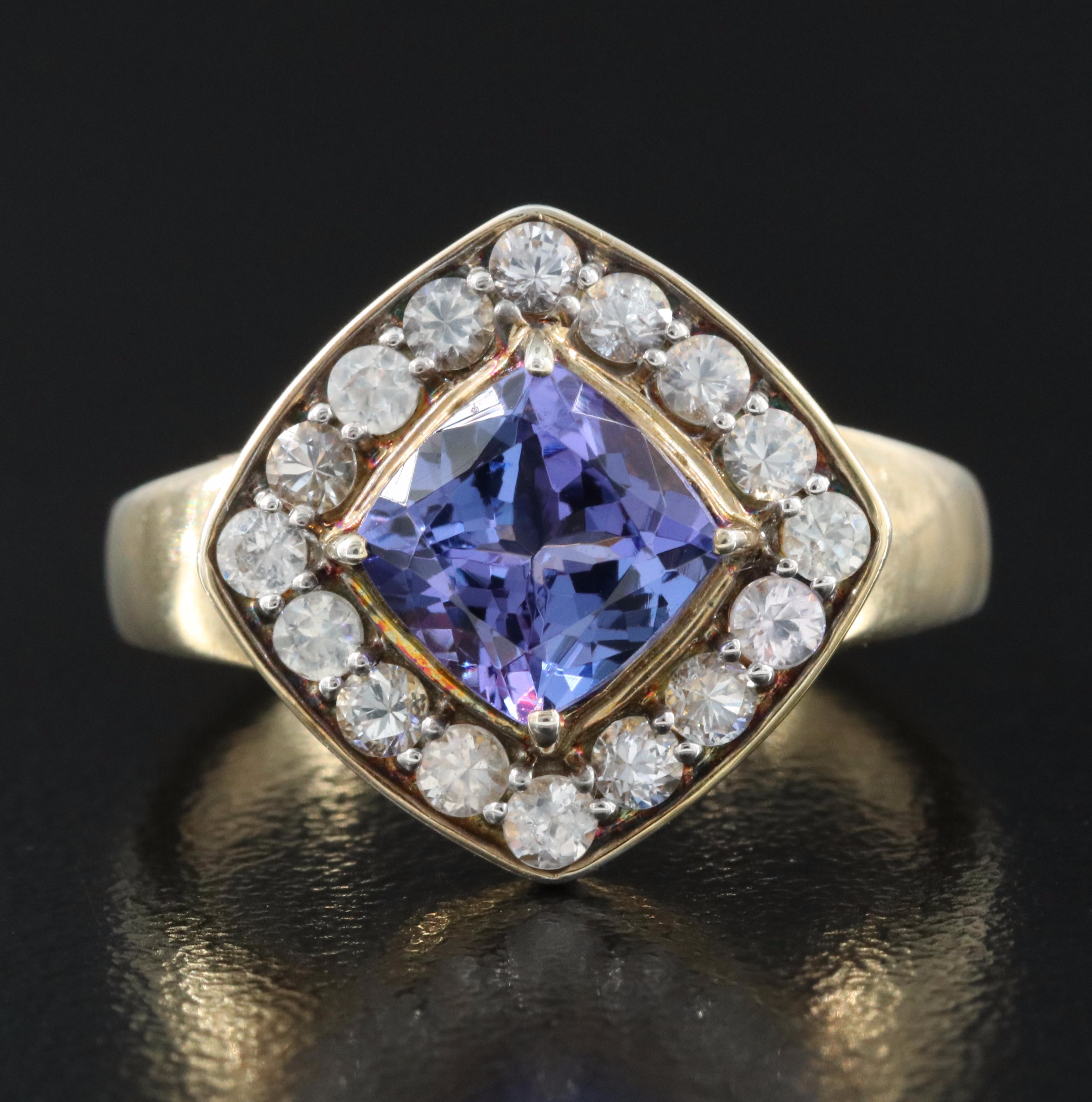 Sterling Tanzanite and Sapphire Ring