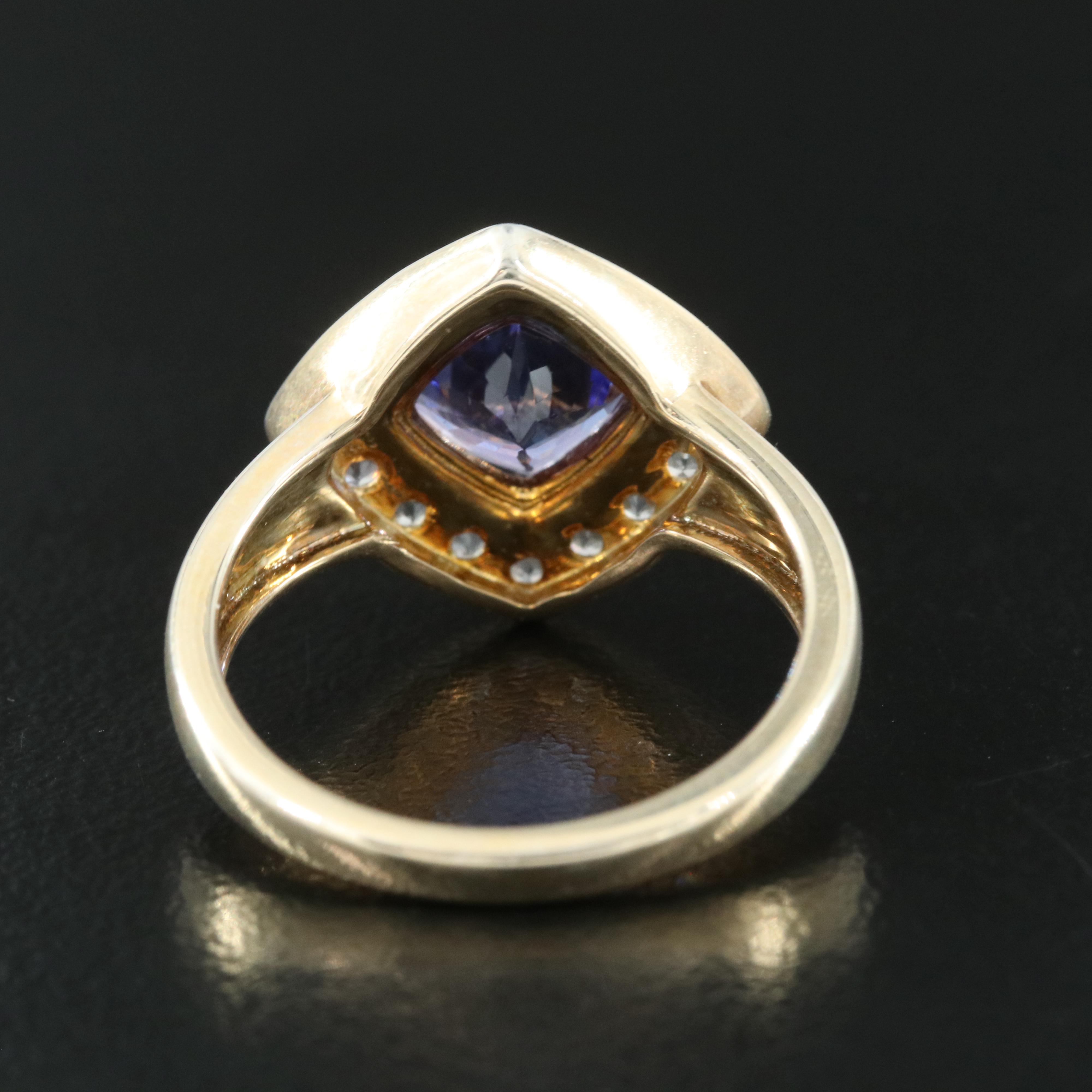 Sterling Tanzanite and Sapphire Ring