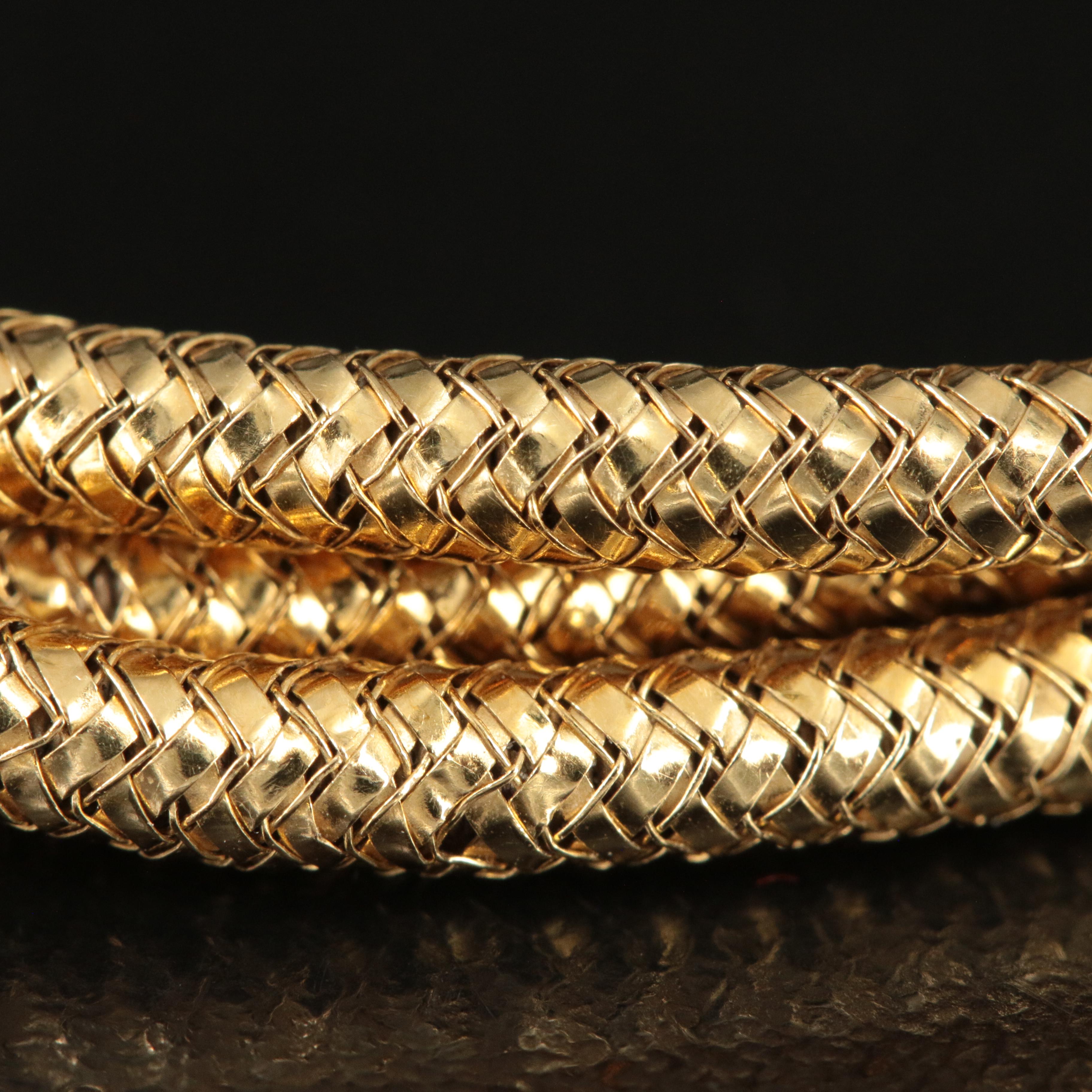 Roberto Coin "Primavera" 18K 0.30 CTW Diamond Triple Braided Flexible Bracelet