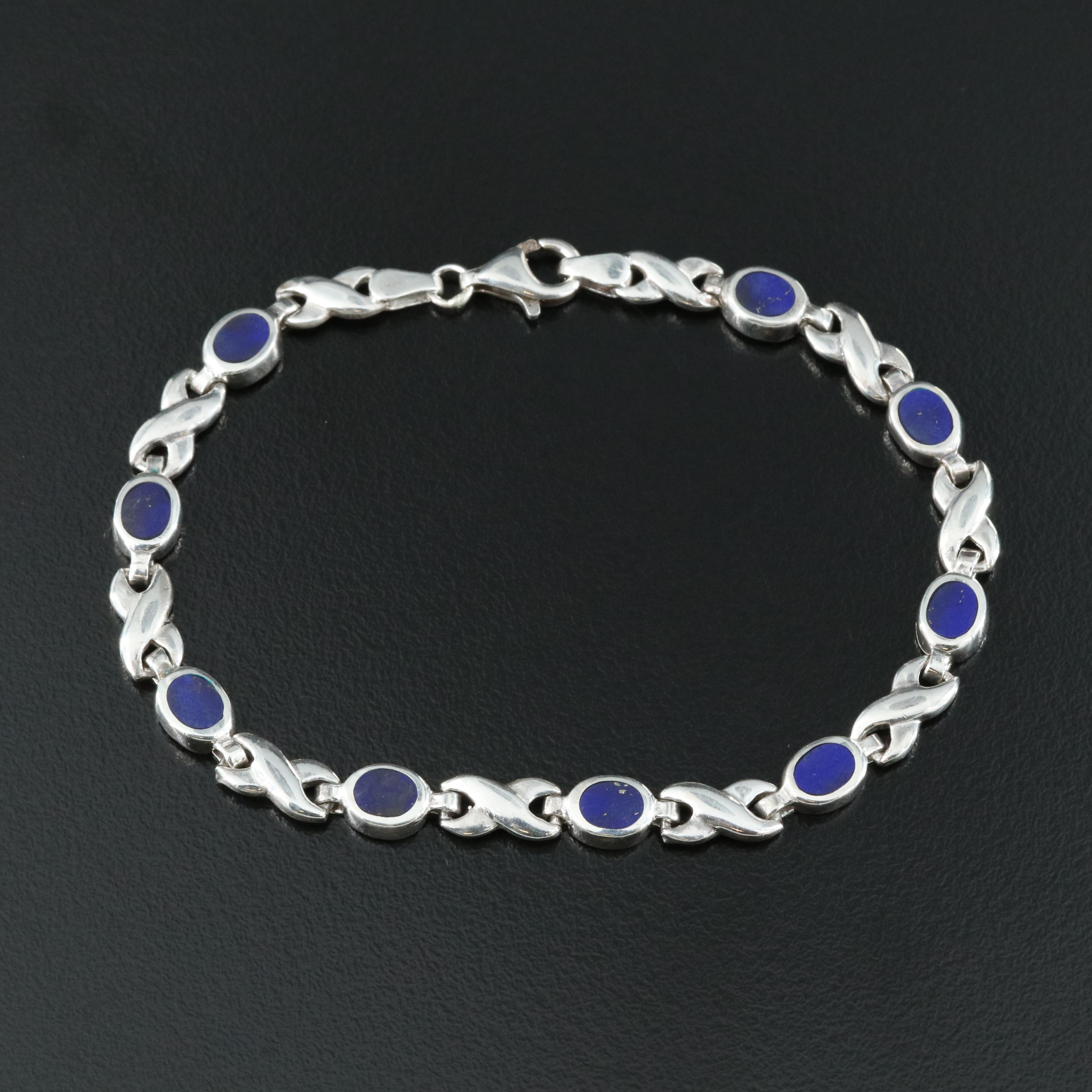 Sterling Faux Lapis Lazuli Bracelet