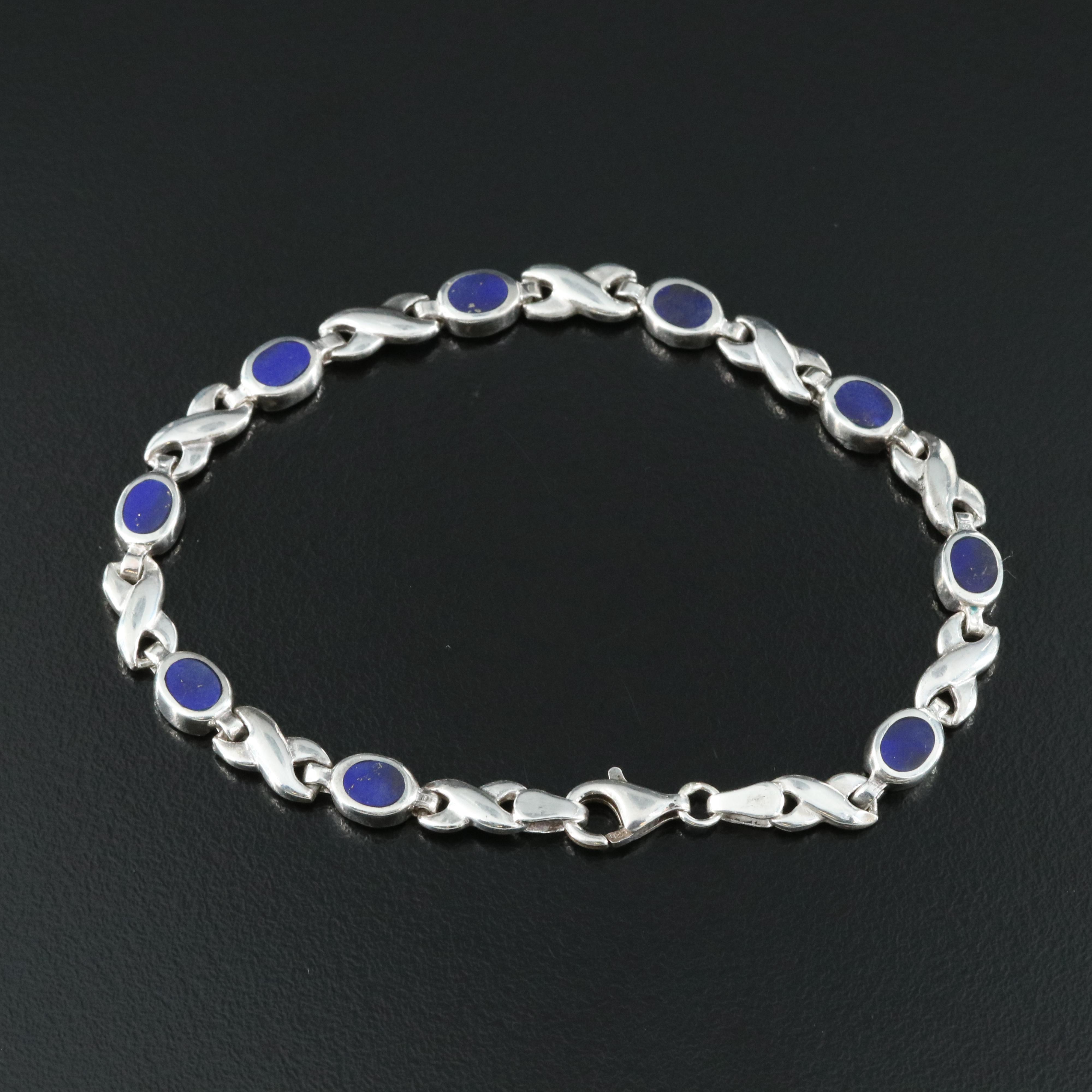 Sterling Faux Lapis Lazuli Bracelet