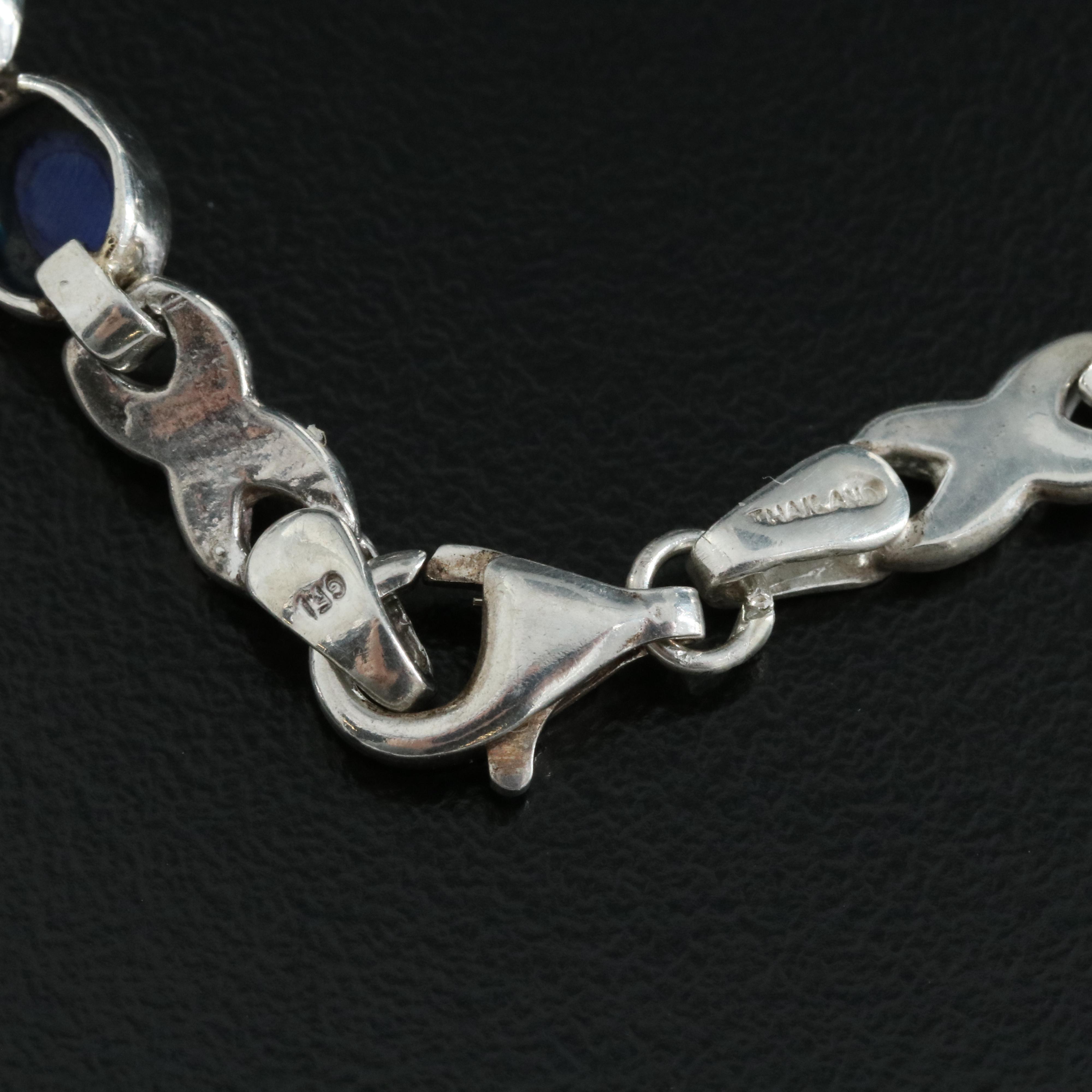 Sterling Faux Lapis Lazuli Bracelet