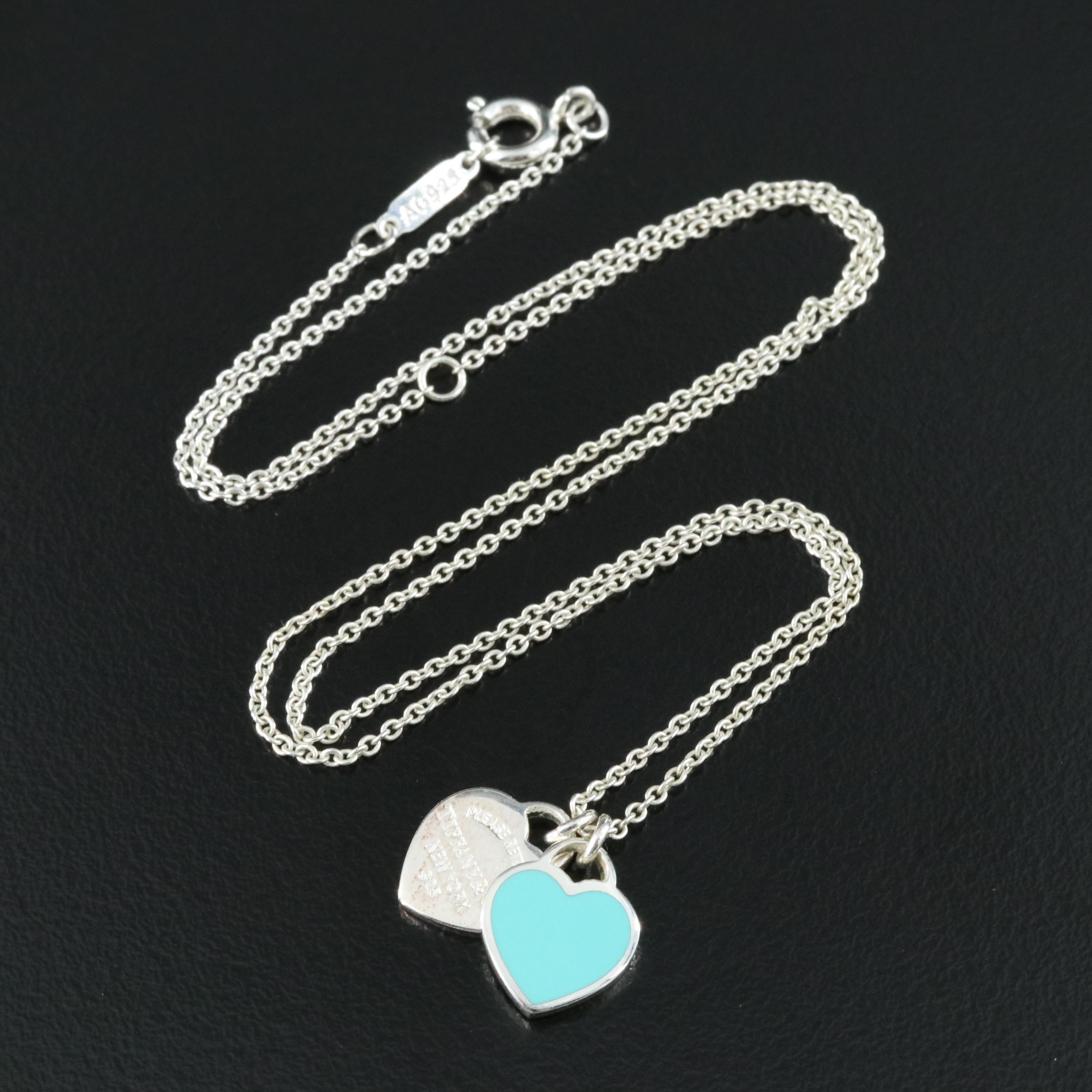 Tiffany & Co. Sterling "Please Return to Tiffany Co." Heart Pendant Necklace