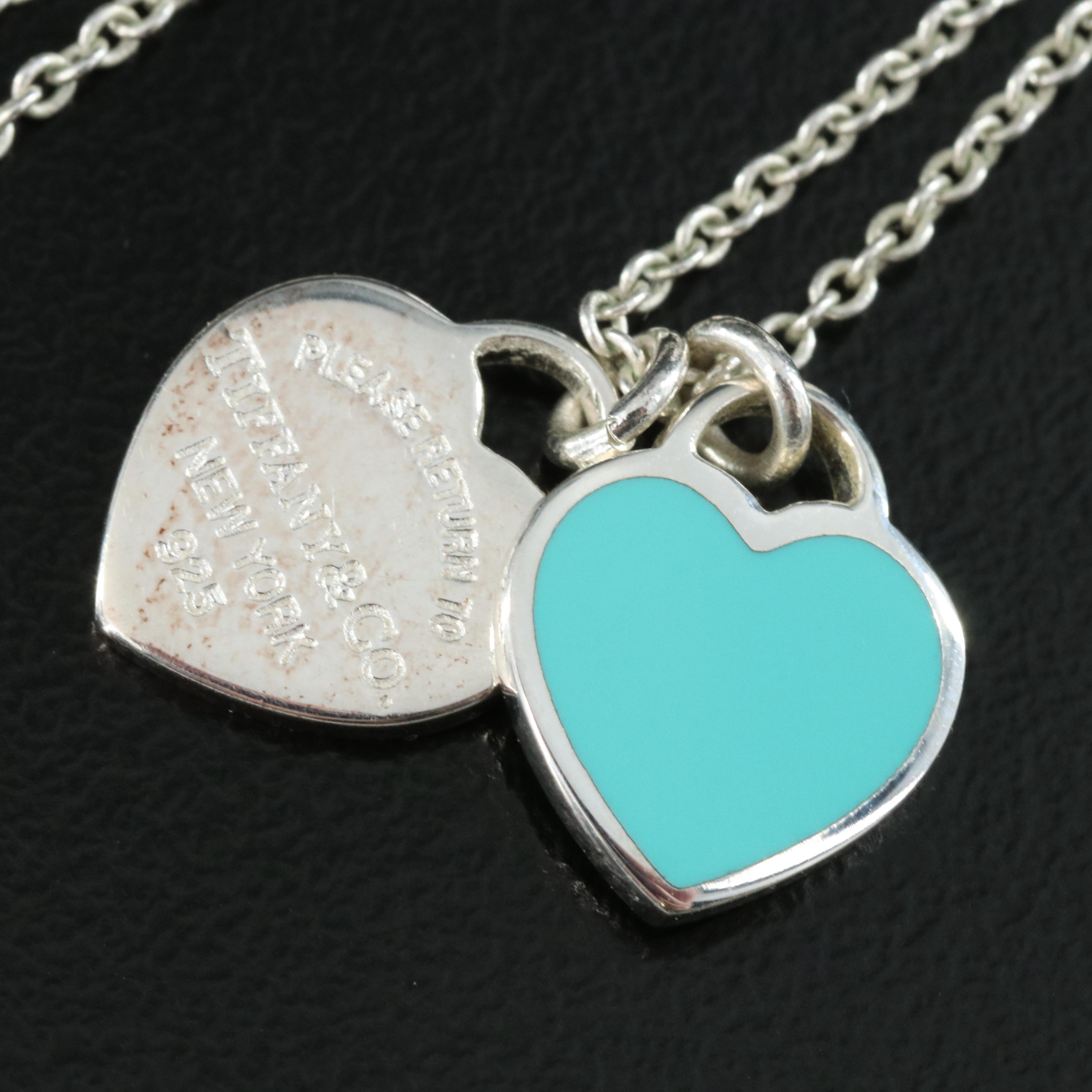 Tiffany & Co. Sterling "Please Return to Tiffany Co." Heart Pendant Necklace