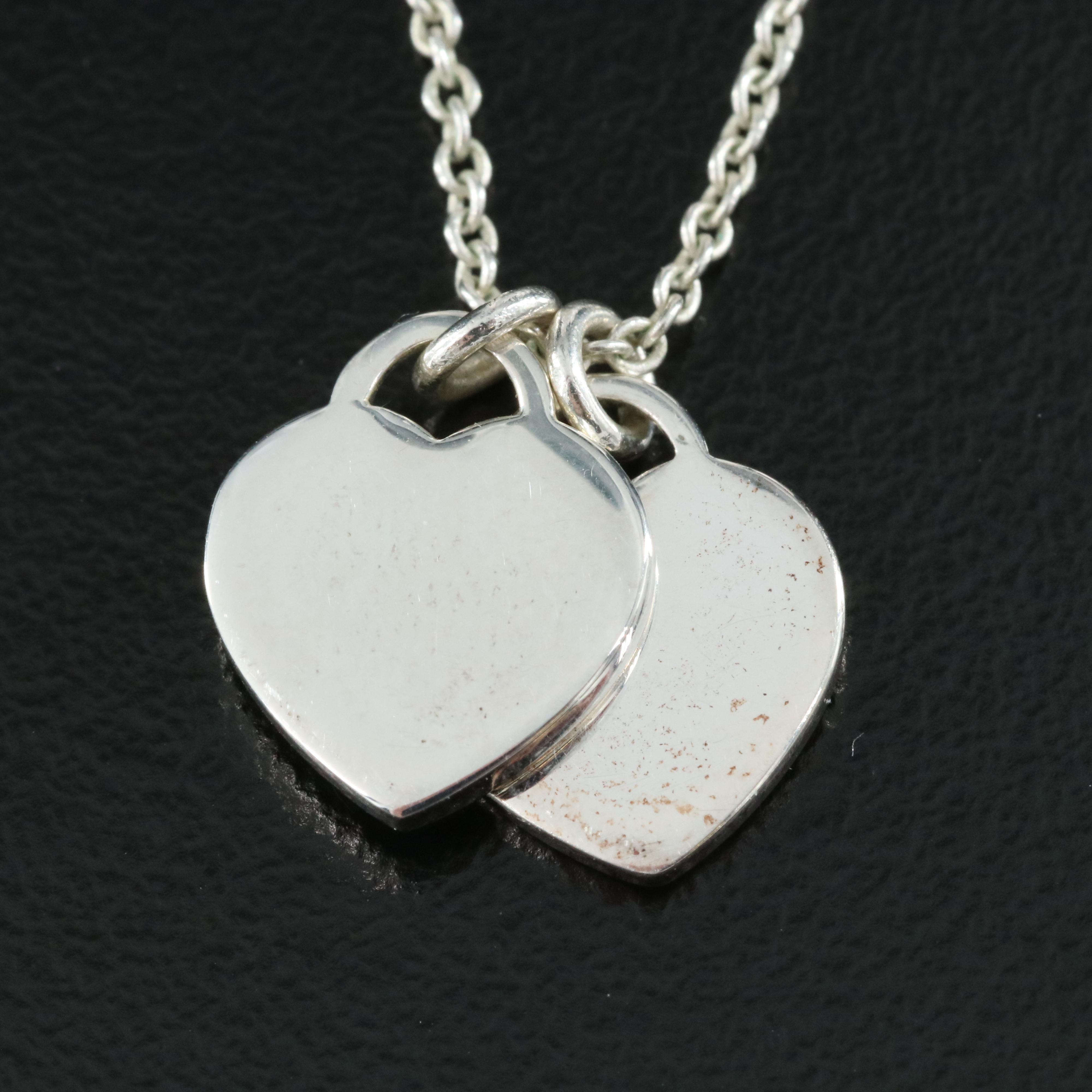 Tiffany & Co. Sterling "Please Return to Tiffany Co." Heart Pendant Necklace