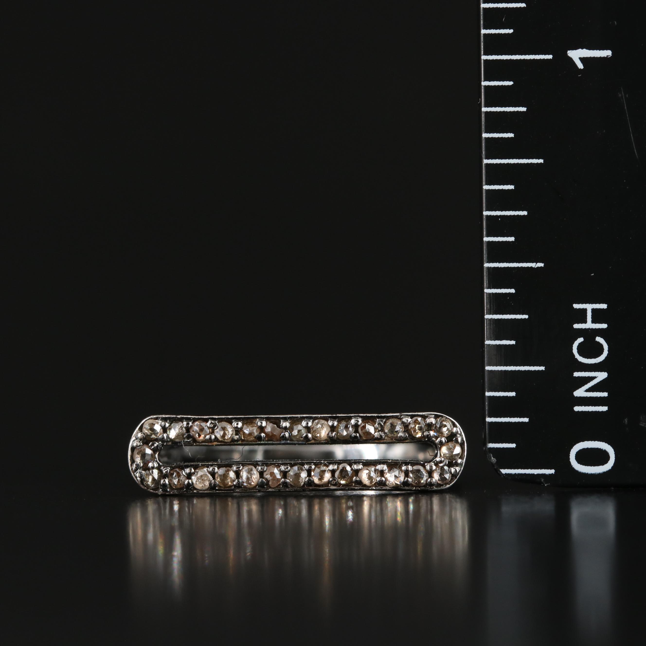 Sterling Stacking Rings with Cubic Zirconia and Diamond
