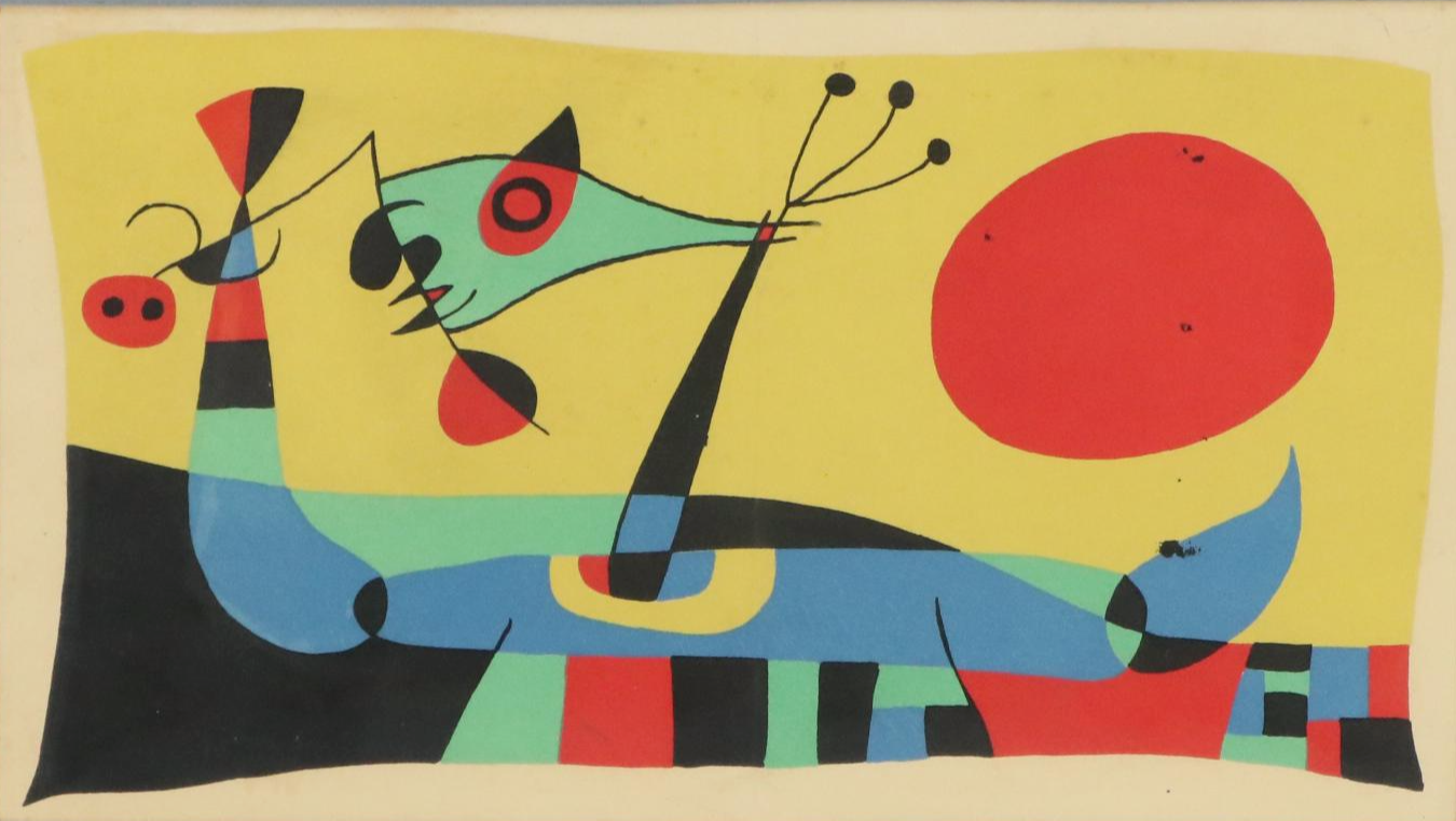 Joan Míro Color Lithograph "Composition II (Circus)," 1956
