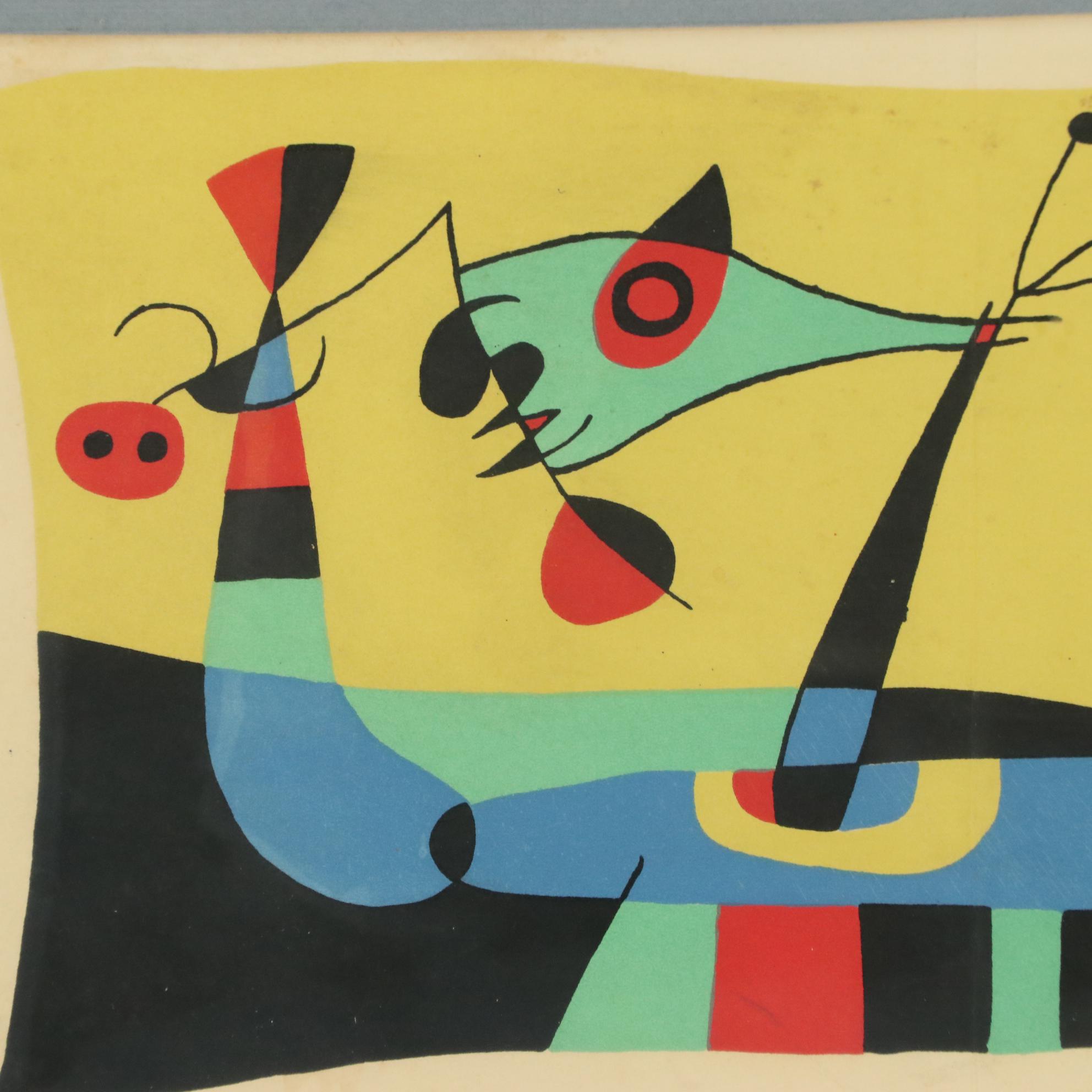 Joan Míro Color Lithograph "Composition II (Circus)," 1956