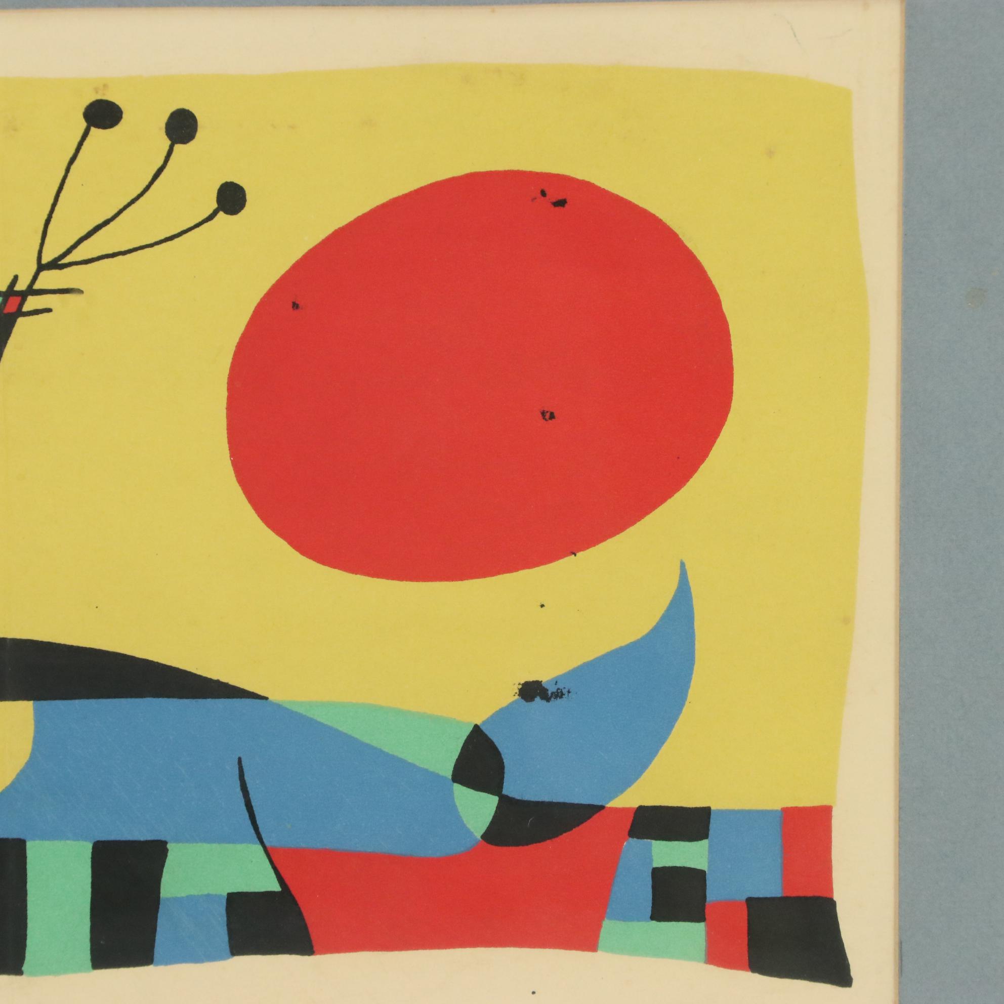 Joan Míro Color Lithograph "Composition II (Circus)," 1956