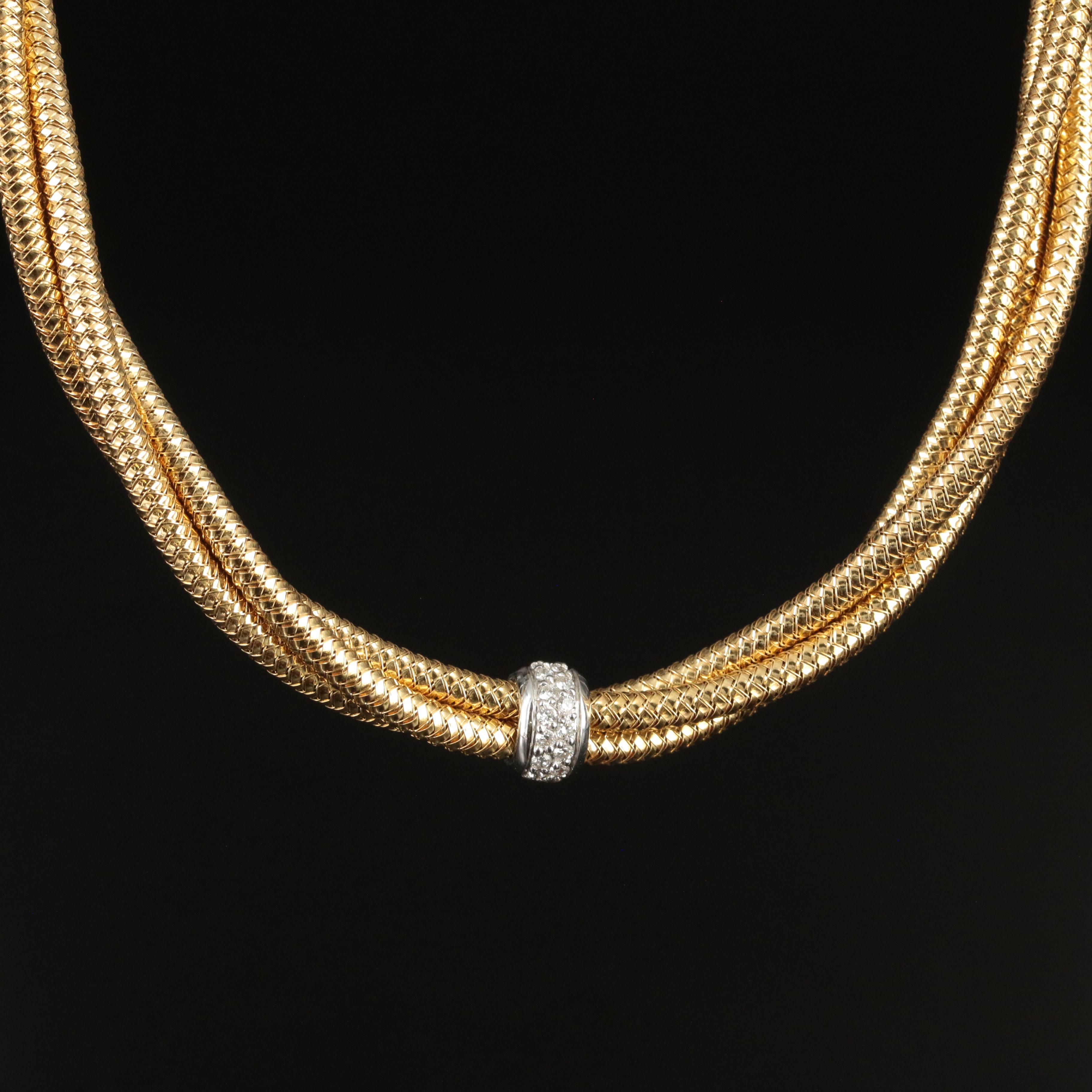 Roberto Coin "Primavera" 18K 0.30 CTW Diamond Triple Strand Necklace