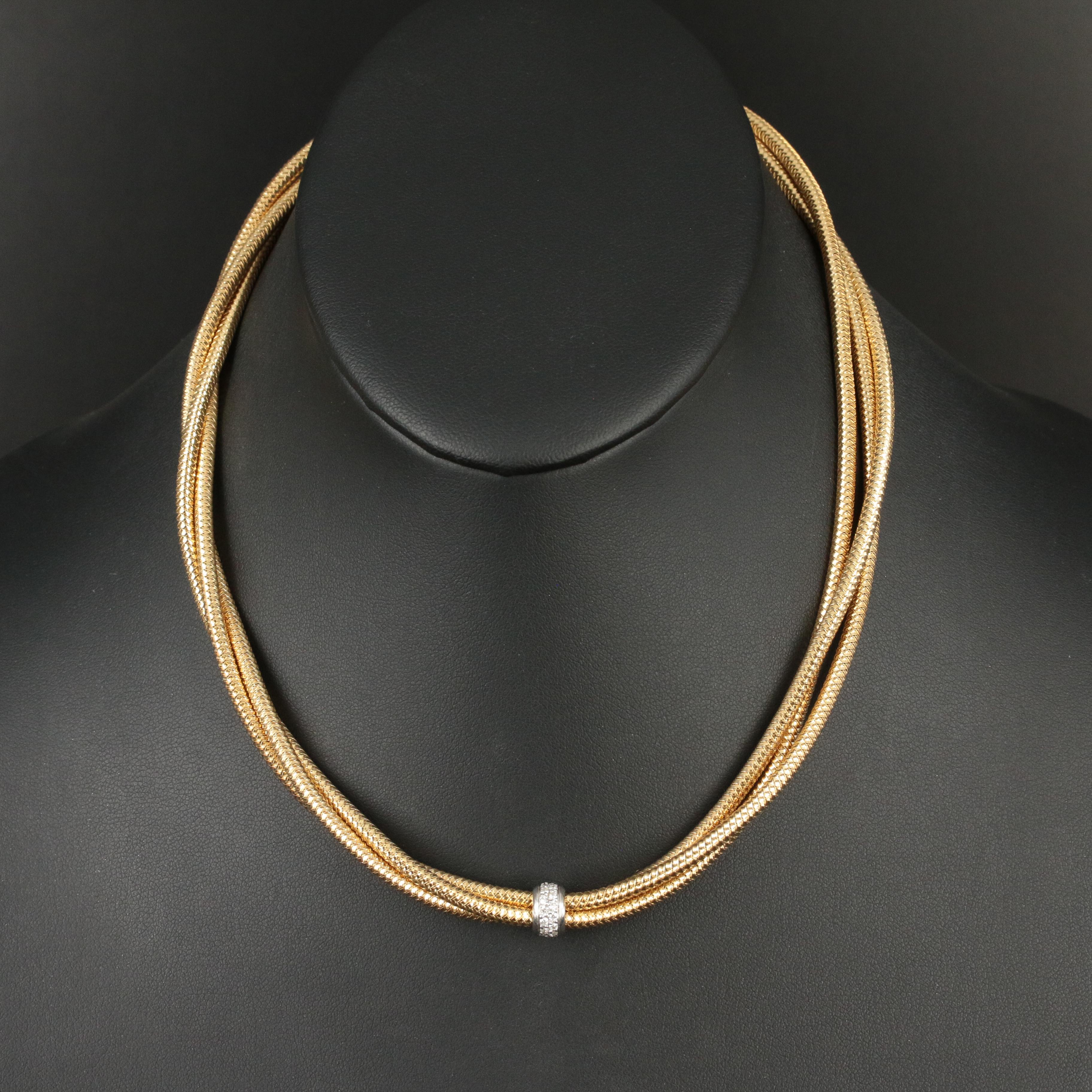 Roberto Coin "Primavera" 18K 0.30 CTW Diamond Triple Strand Necklace