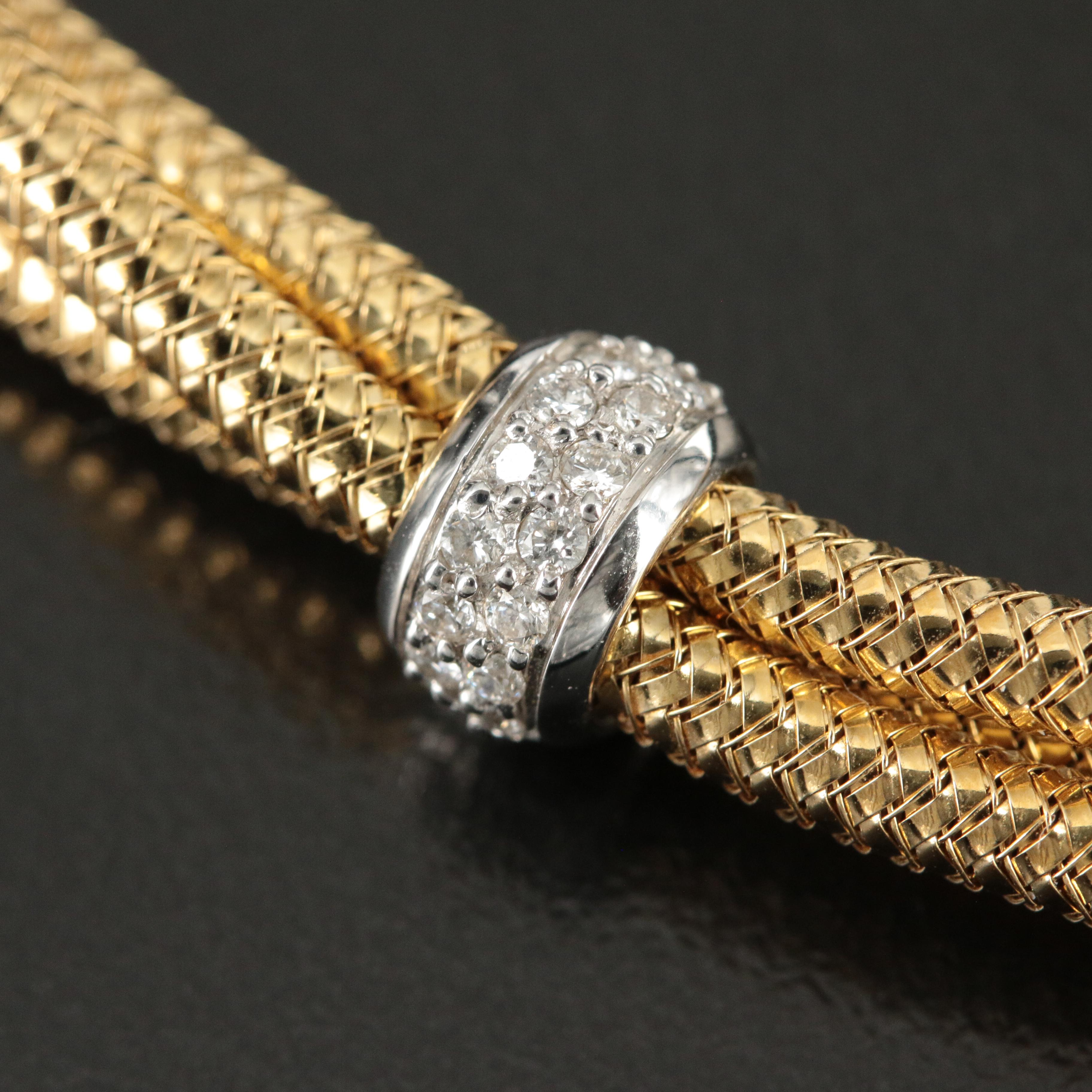 Roberto Coin "Primavera" 18K 0.30 CTW Diamond Triple Strand Necklace