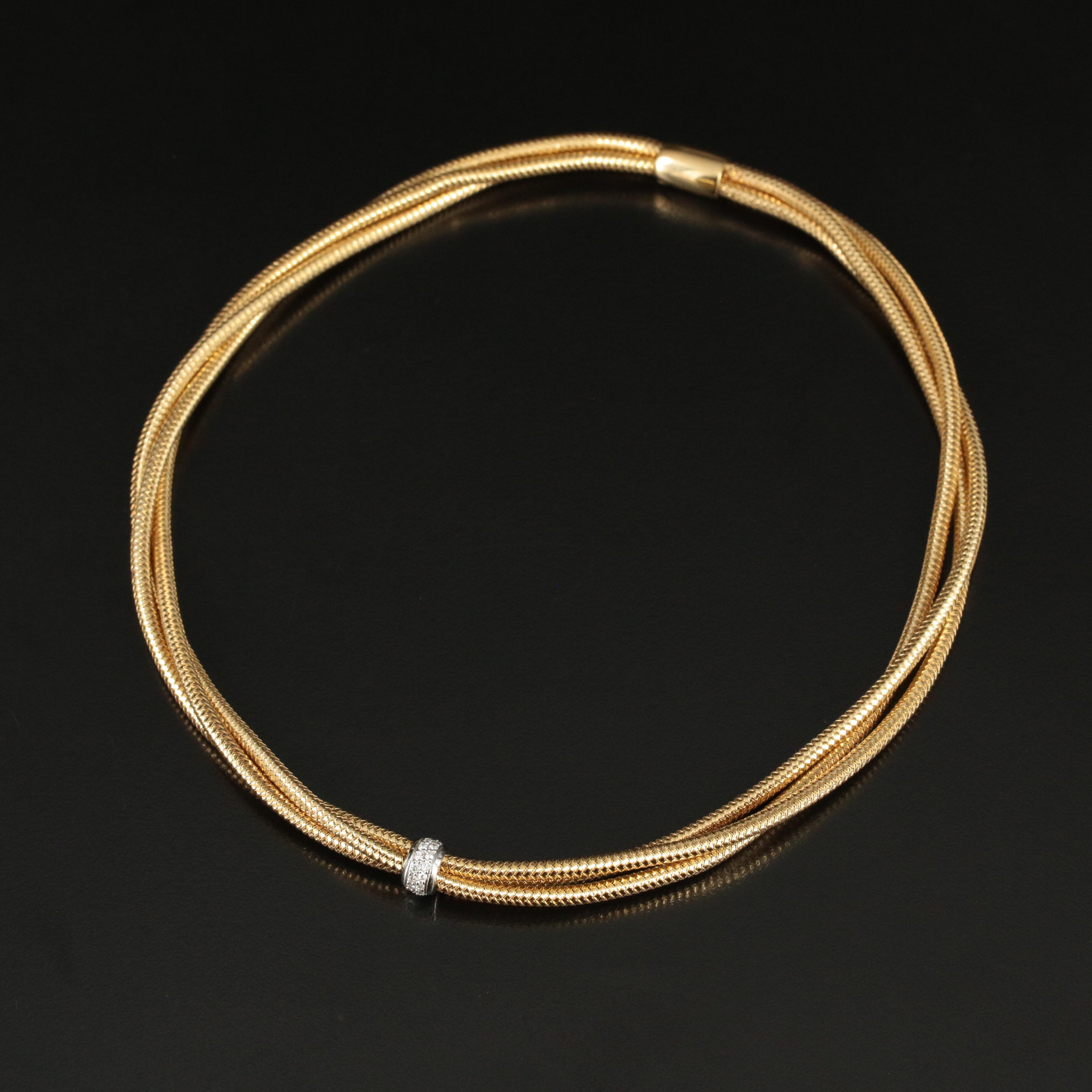 Roberto Coin "Primavera" 18K 0.30 CTW Diamond Triple Strand Necklace