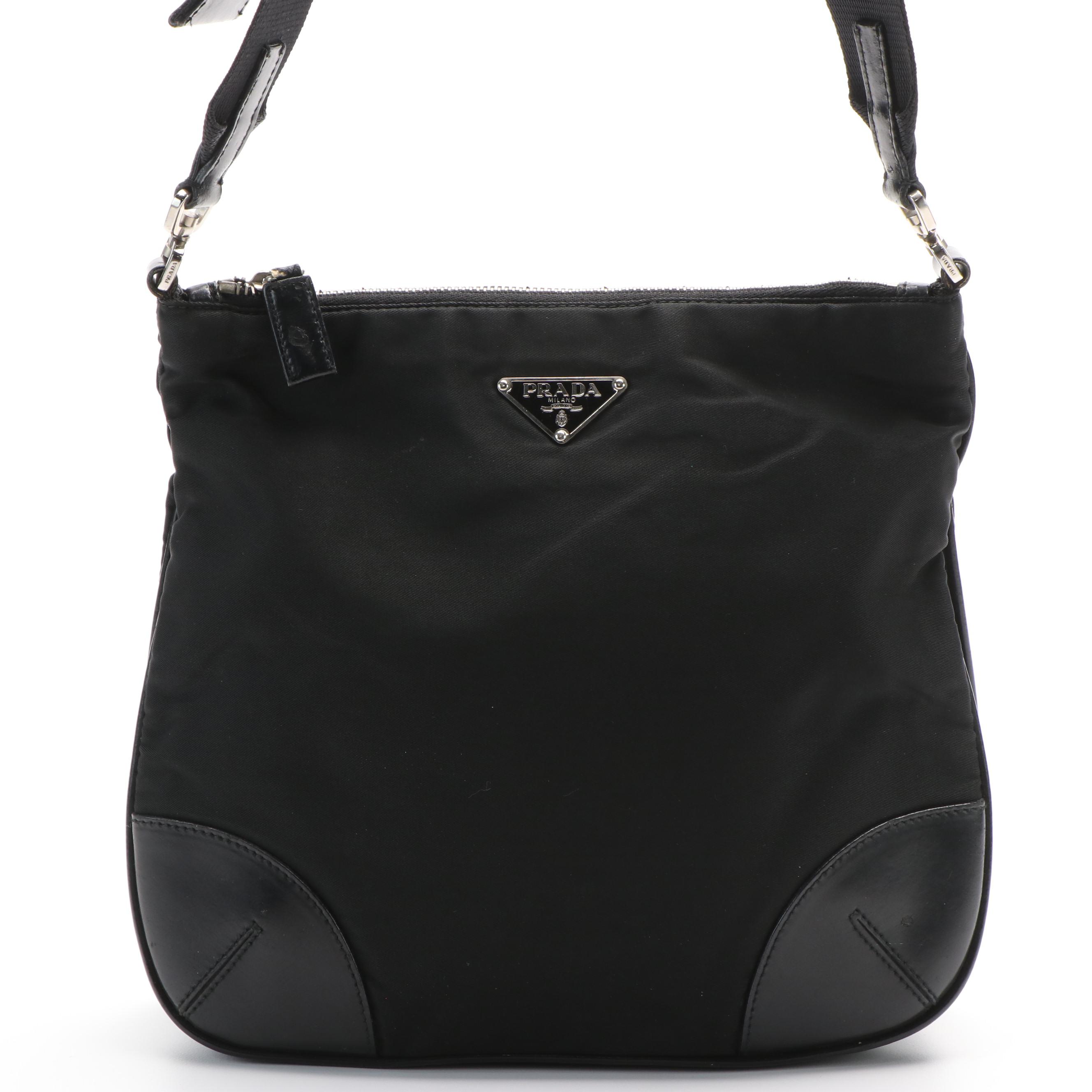Prada Crossbody Bag in Black Tessuto Nylon and Leather