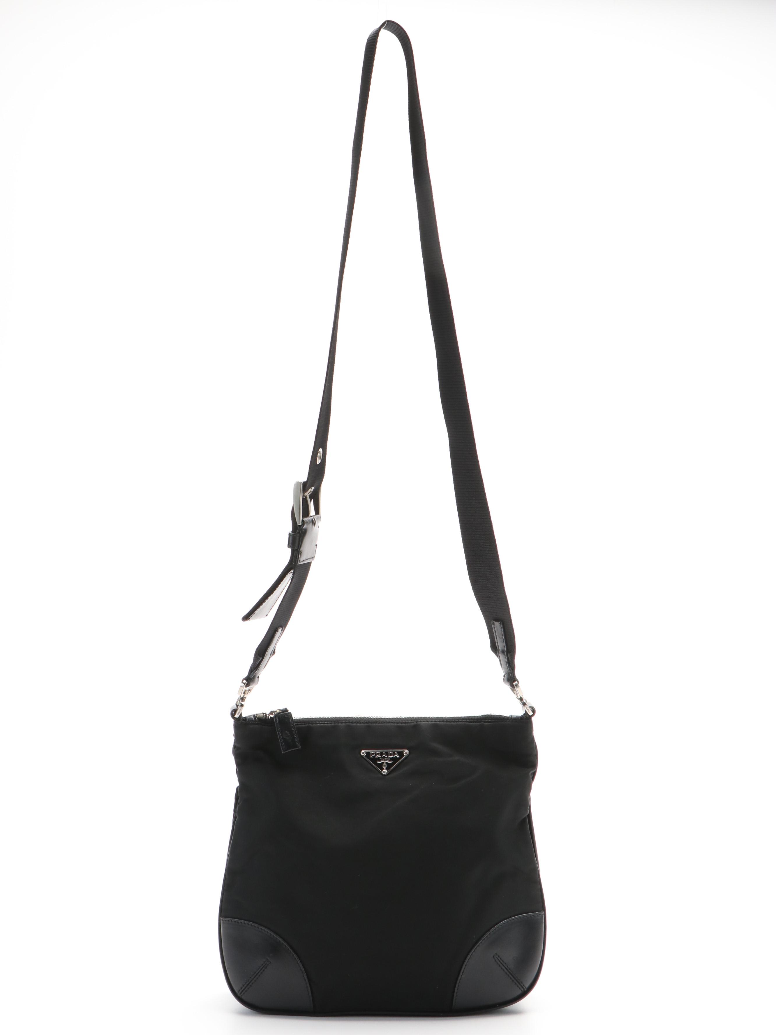 Prada Crossbody Bag in Black Tessuto Nylon and Leather
