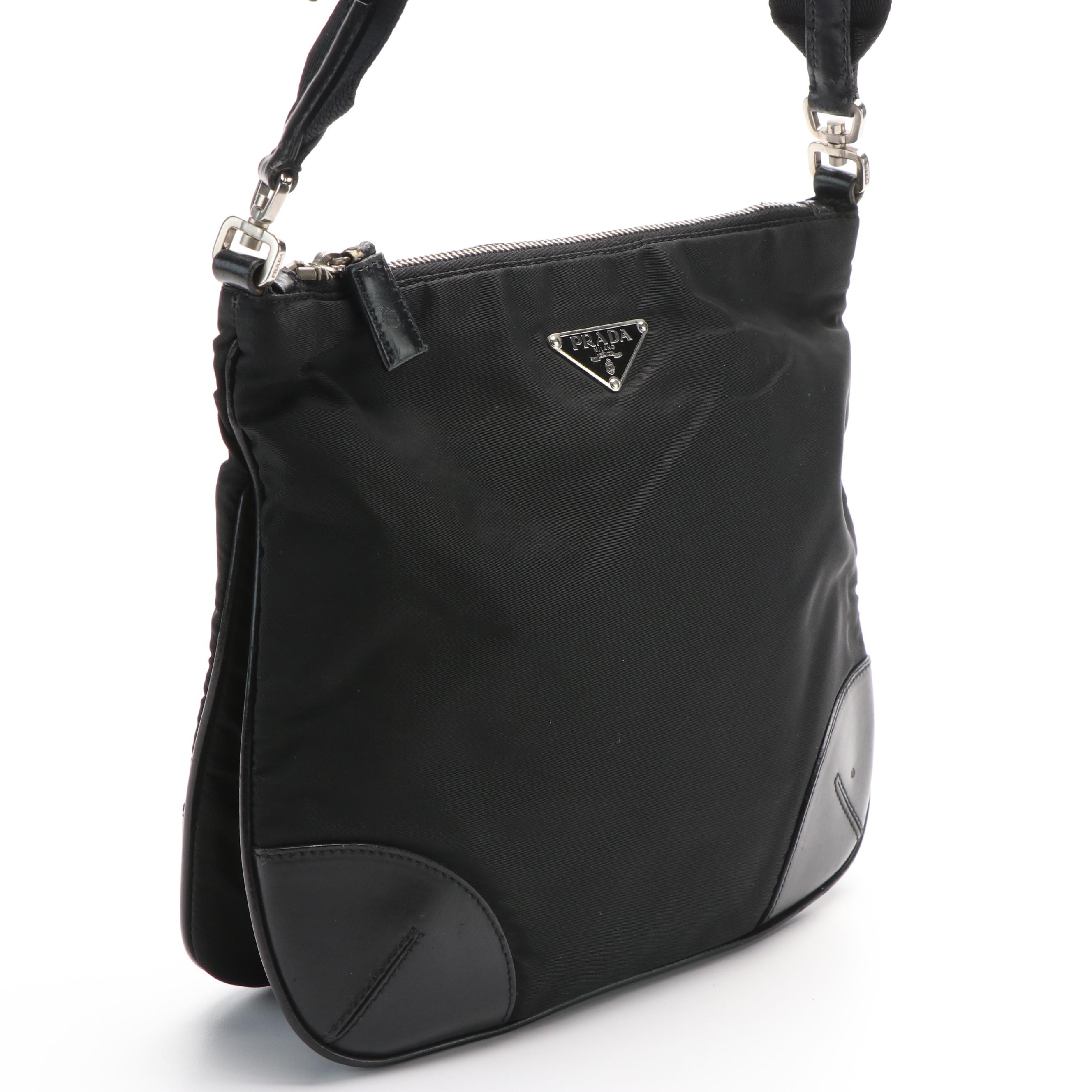 Prada Crossbody Bag in Black Tessuto Nylon and Leather