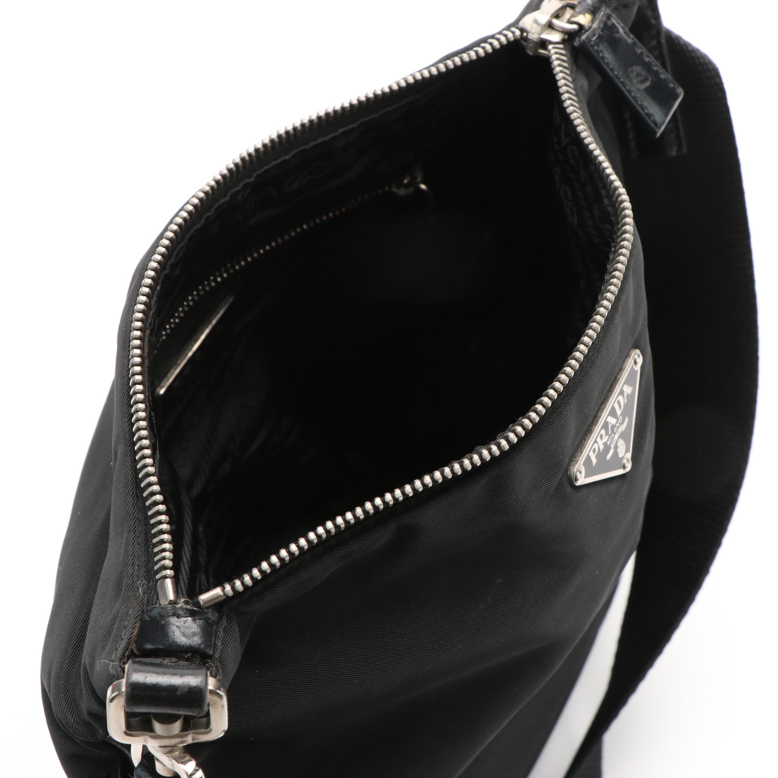 Prada Crossbody Bag in Black Tessuto Nylon and Leather