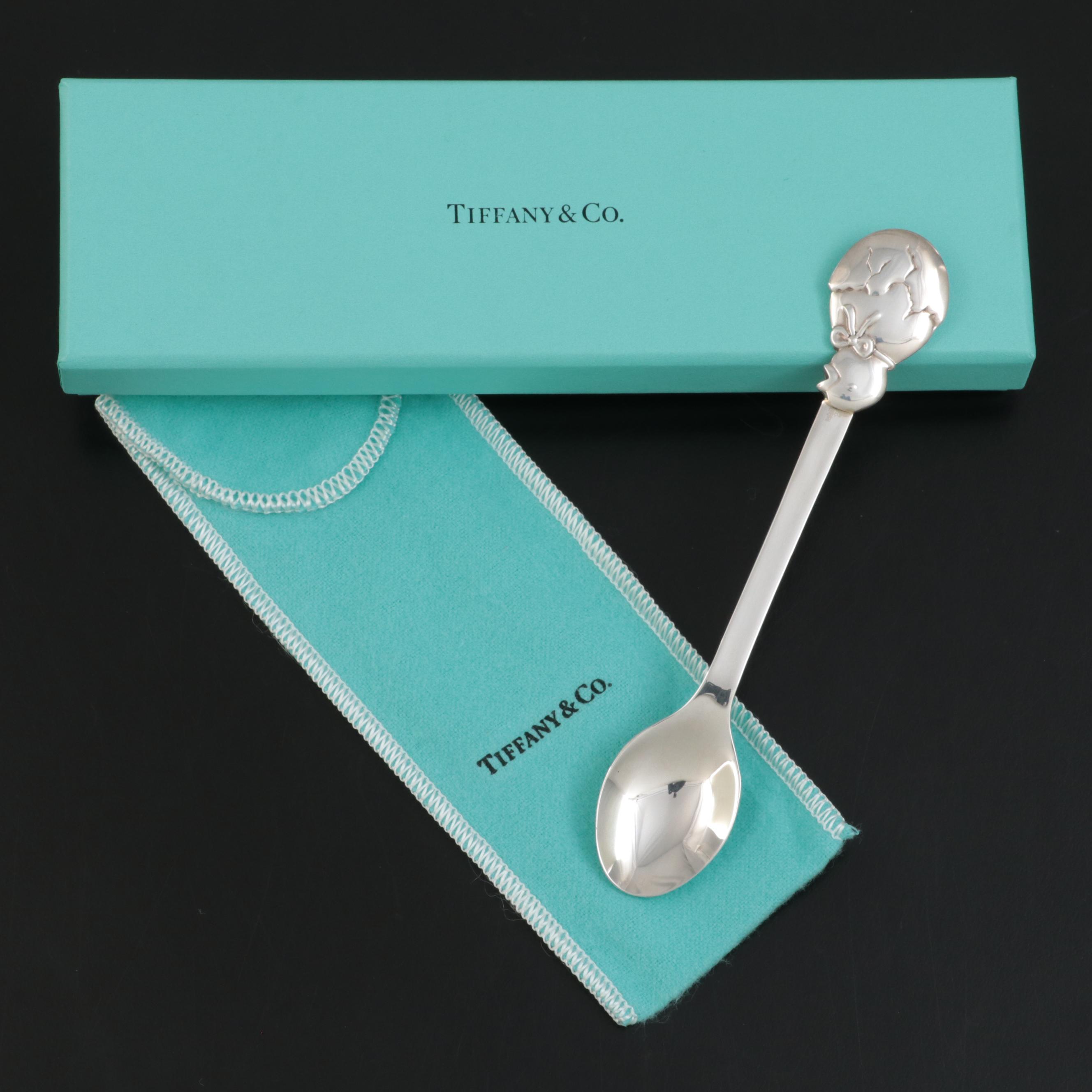Tiffany & Co. Sterling Silver Infant Feeding Spoon with Hatching Chick Handle