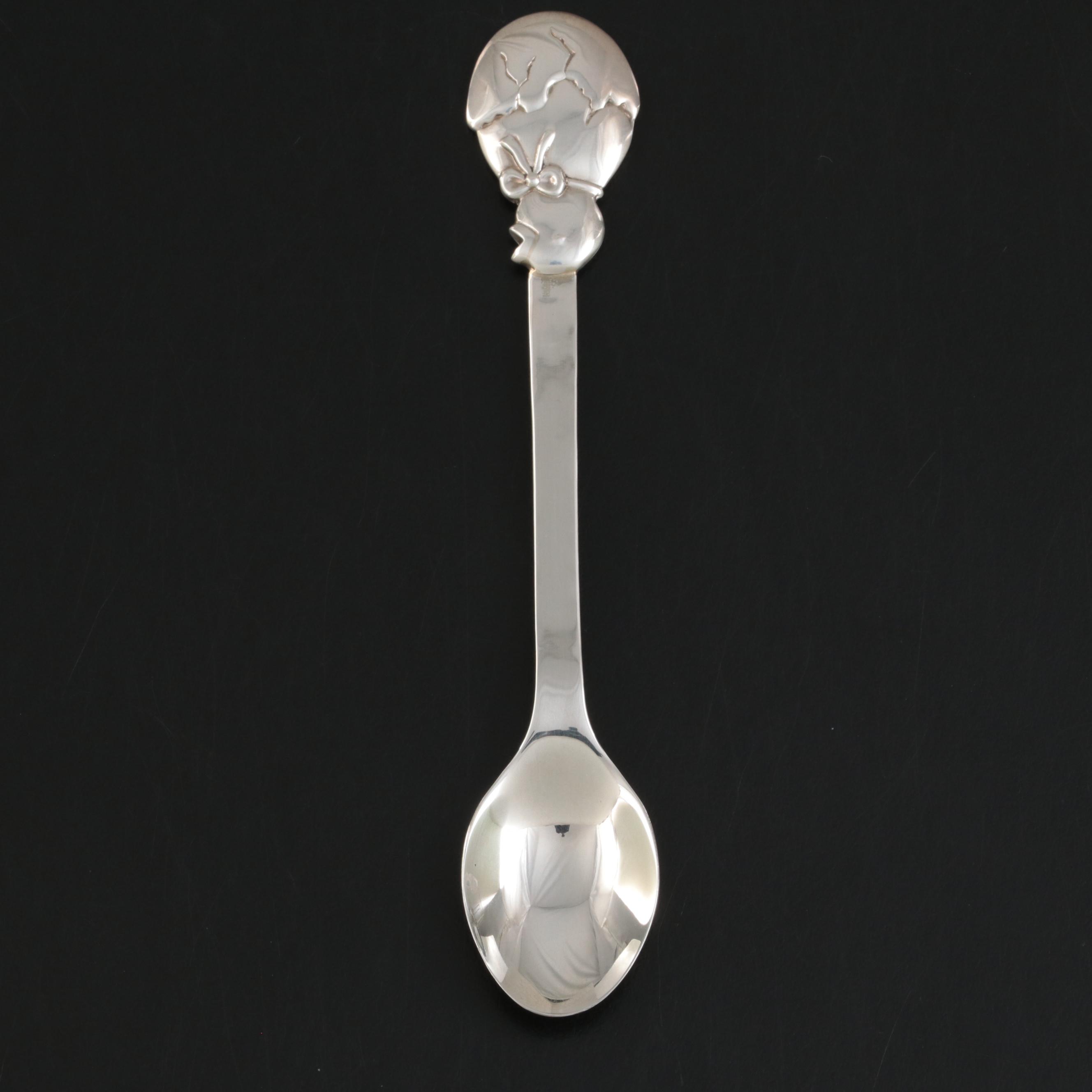 Tiffany & Co. Sterling Silver Infant Feeding Spoon with Hatching Chick Handle