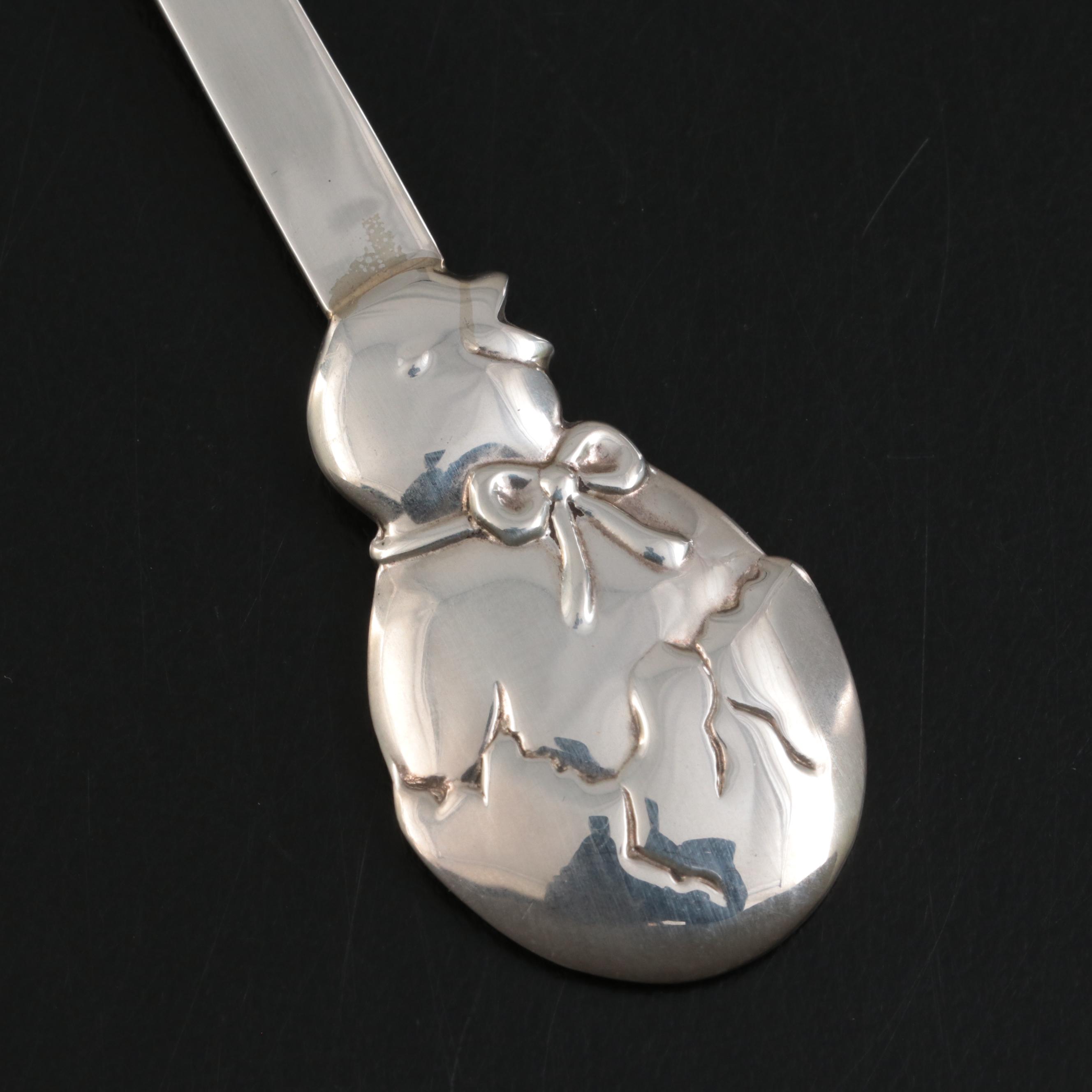 Tiffany & Co. Sterling Silver Infant Feeding Spoon with Hatching Chick Handle