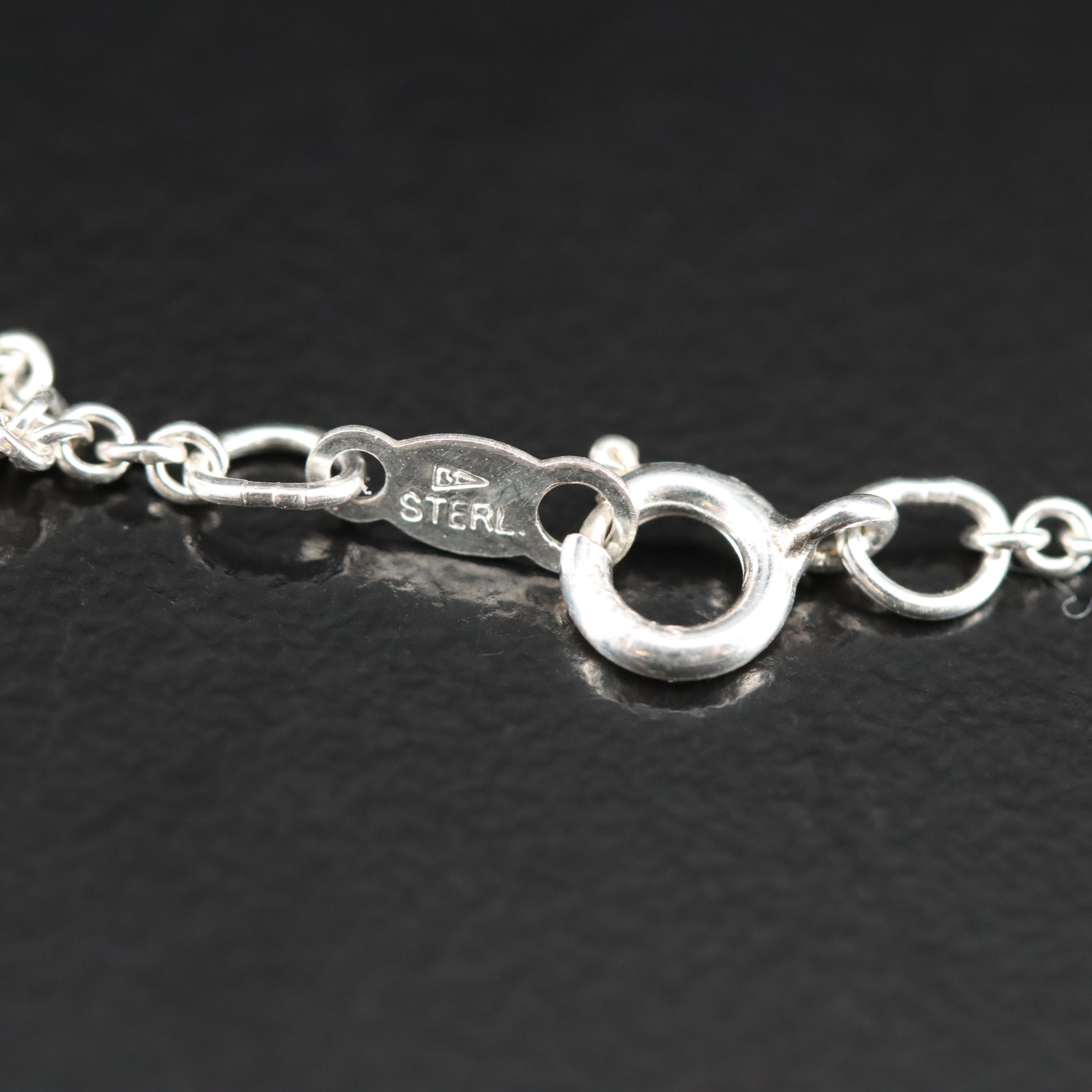 Laurel Elliott Sterling Hebrew Script "Mother" Pendant Necklace