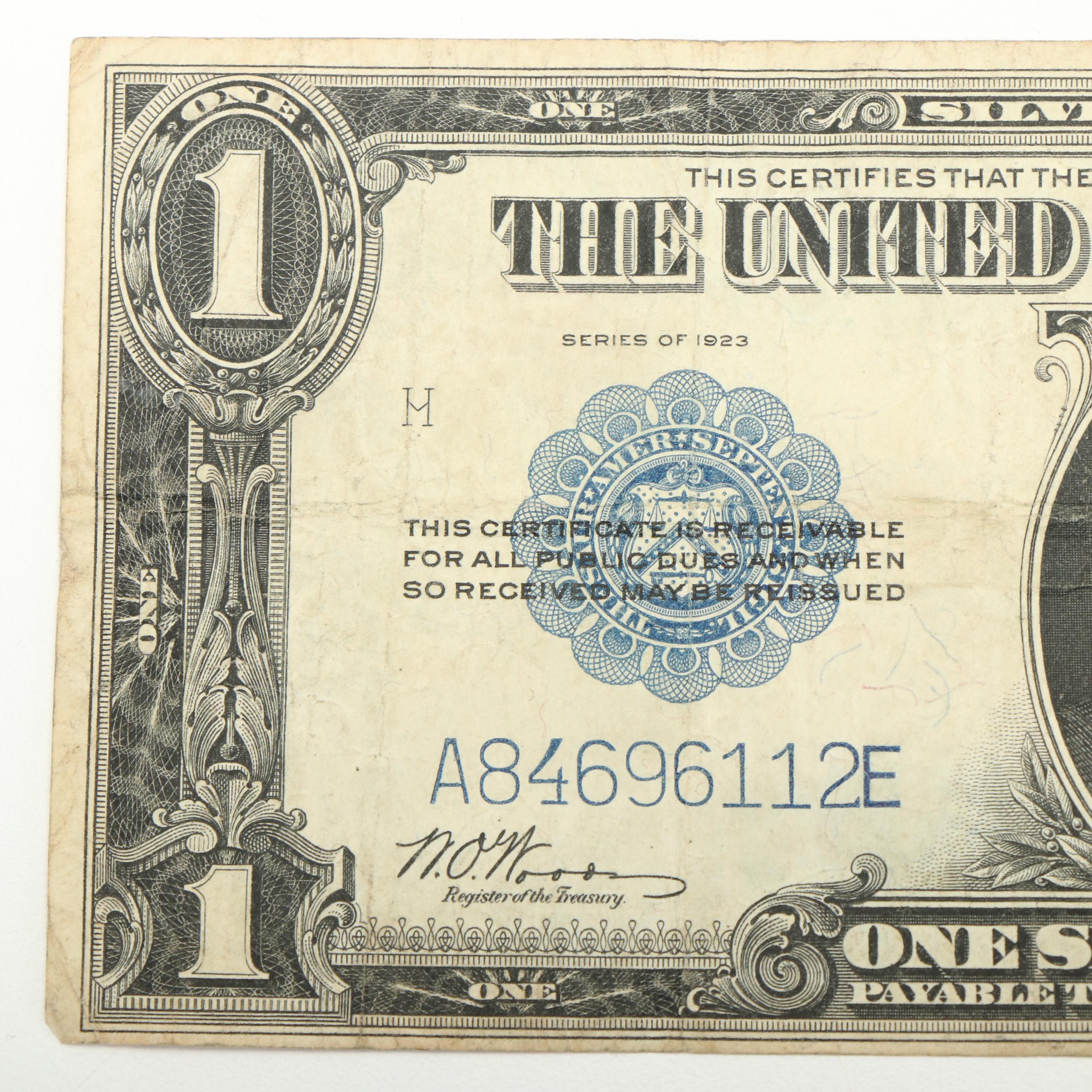 1923 Large size United States one dollar silver certificate