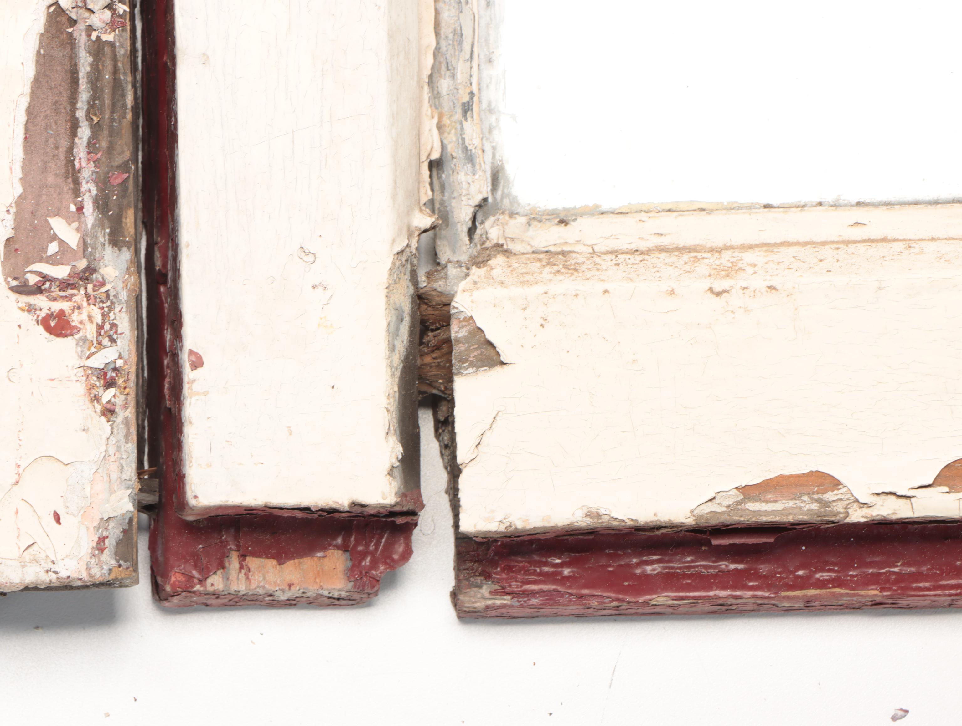 Pair of Partially-Restored Leaded Glass Window Panels, Early 20th Century