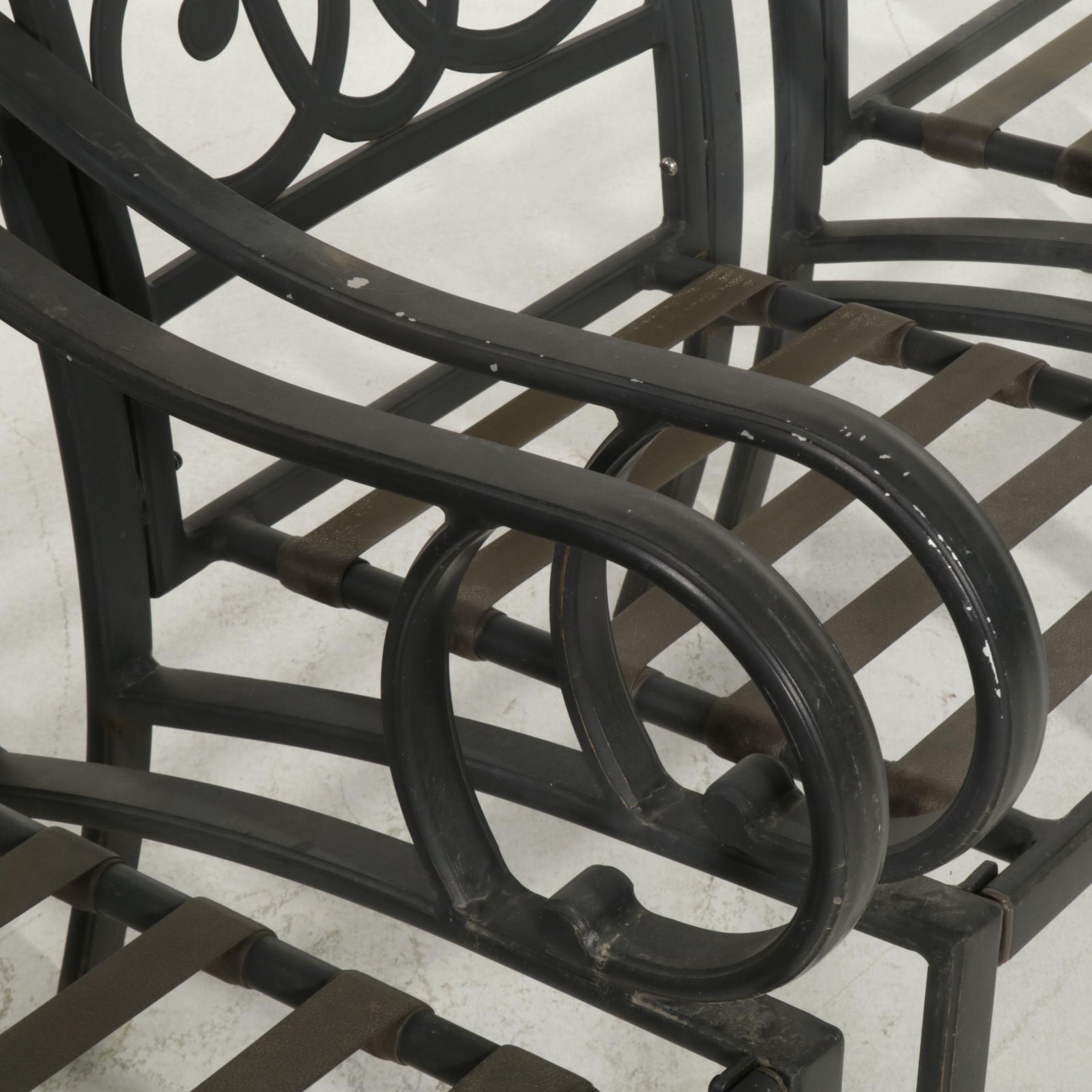 Set of Six Martha Stewart Living Cast Aluminum Patio Chairs