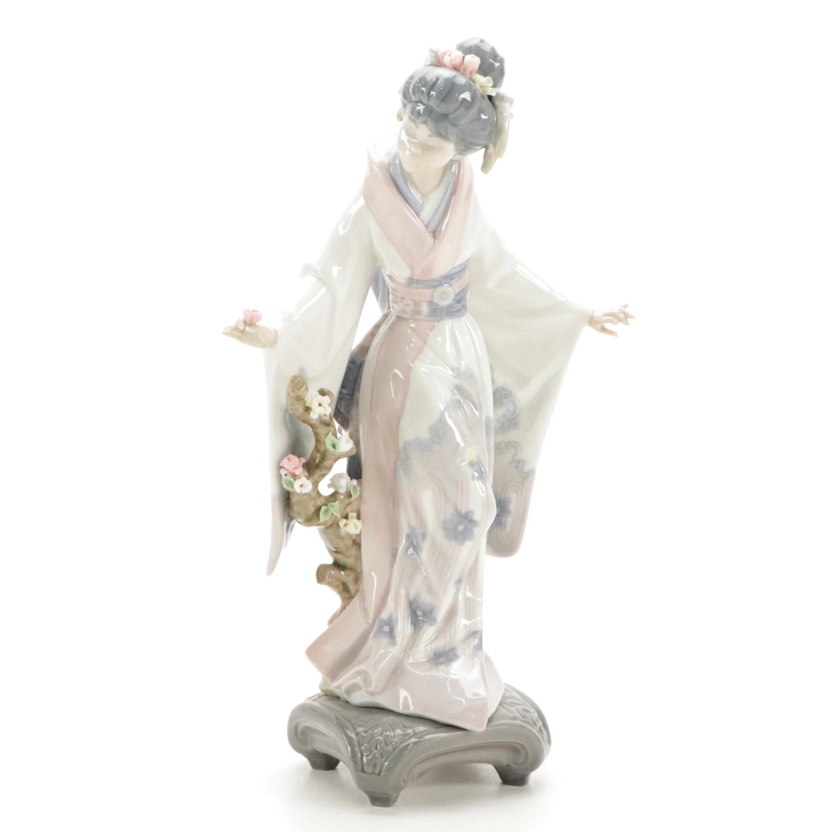 Lladró "Japanese Girl Decorating" and "Teruko" Porcelain Figurines