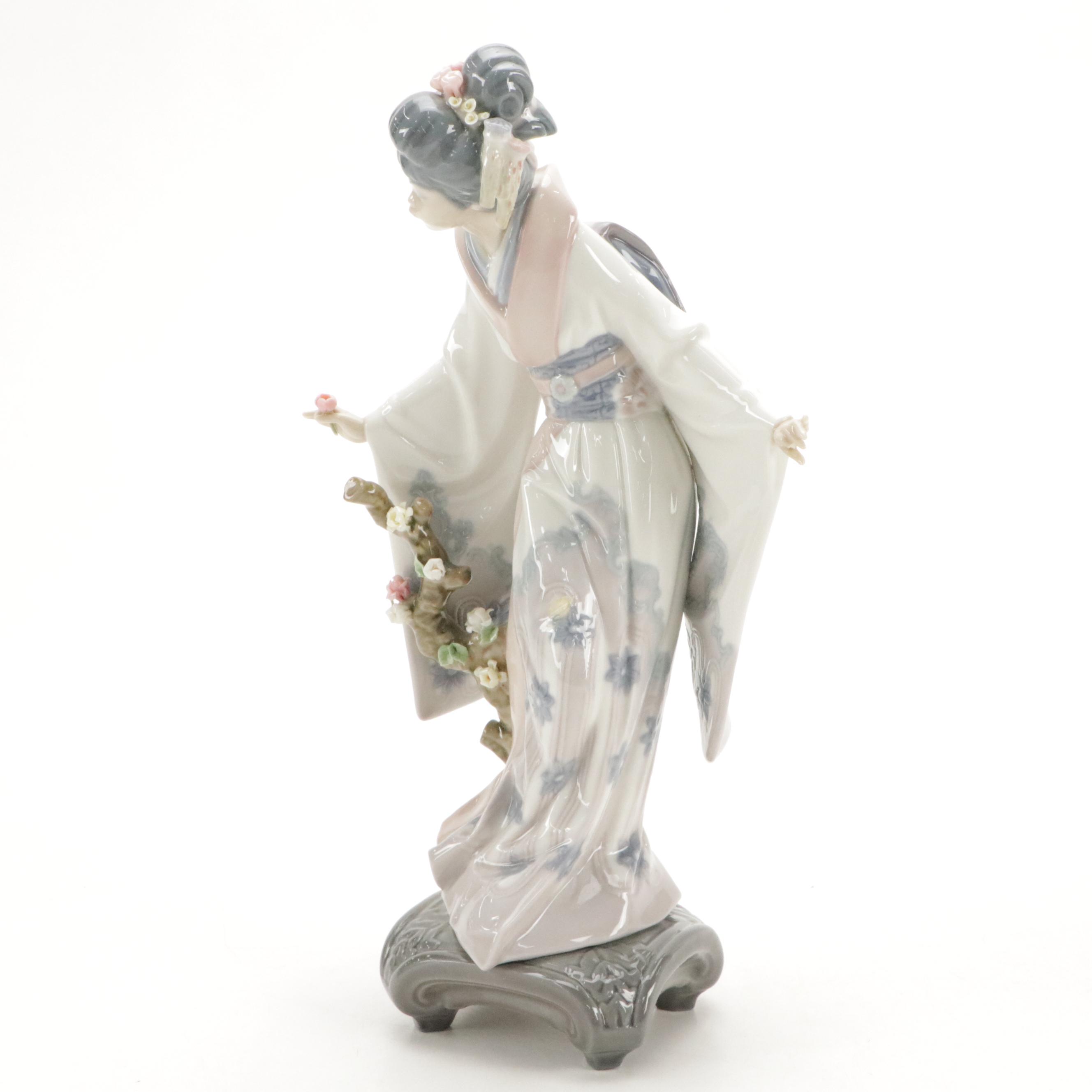 Lladró "Japanese Girl Decorating" and "Teruko" Porcelain Figurines