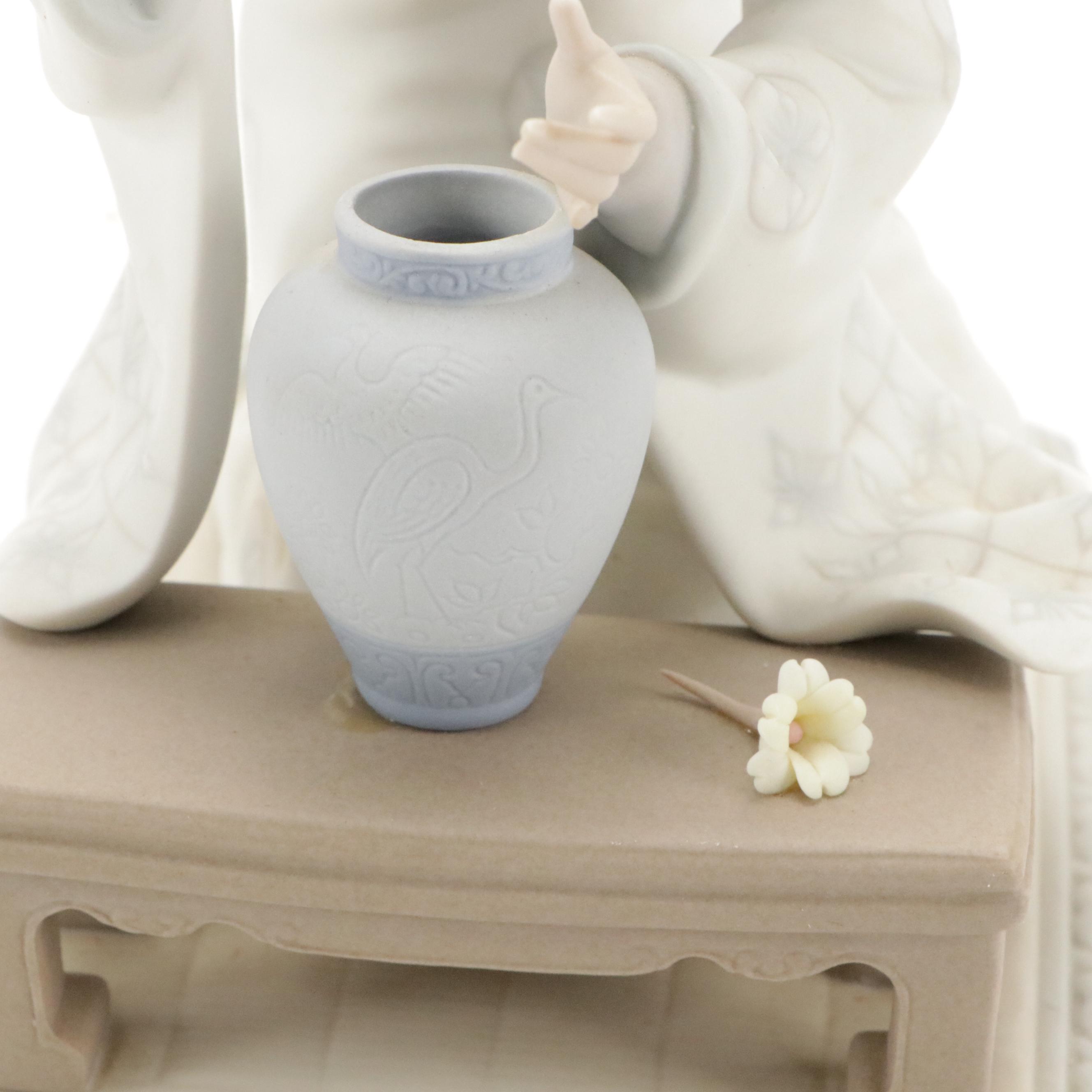 Lladró "Japanese Girl Decorating" and "Teruko" Porcelain Figurines