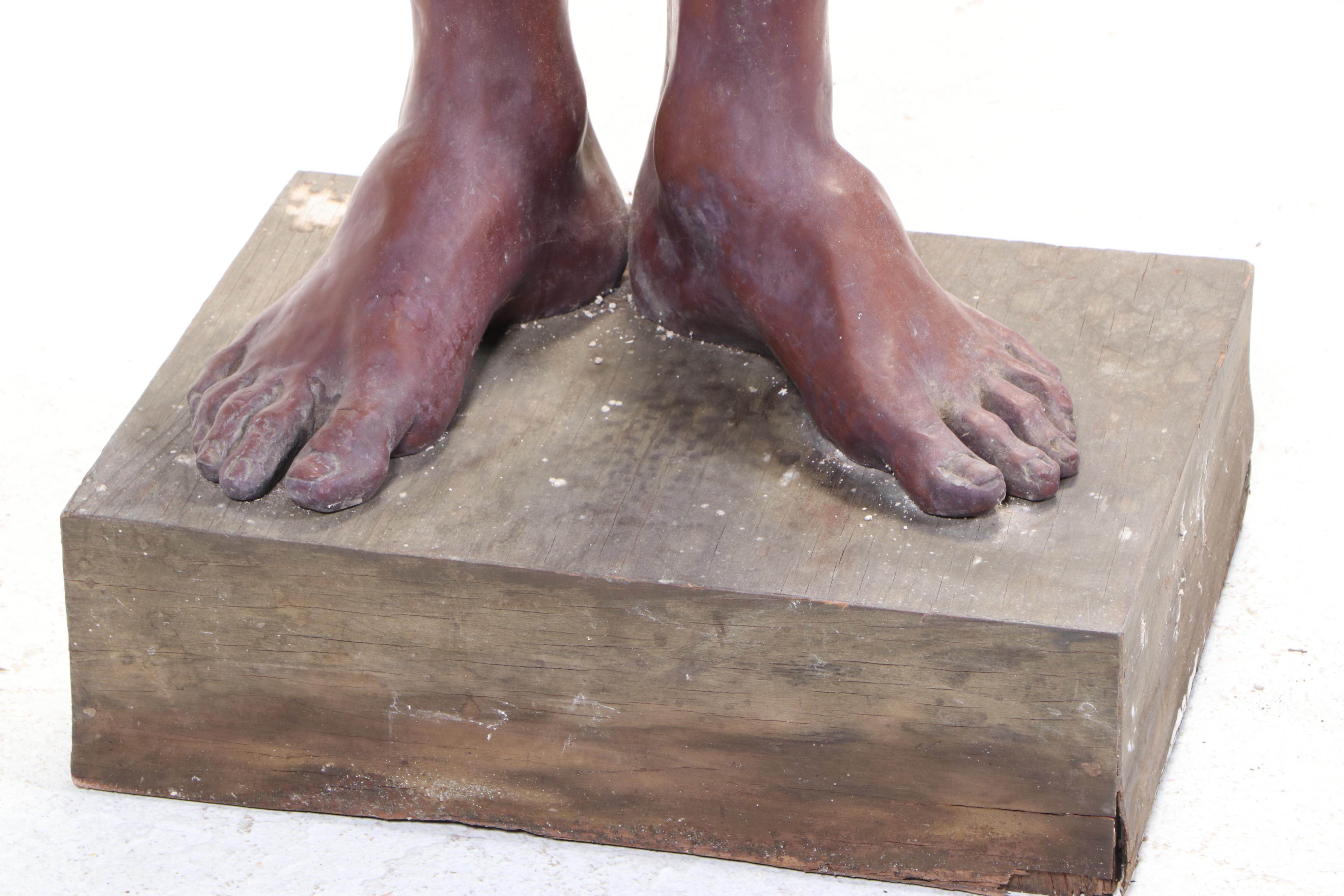 Gary Ross Life-Size Bronze-Patinated Fiberglass Standing Male Nude Sculpture