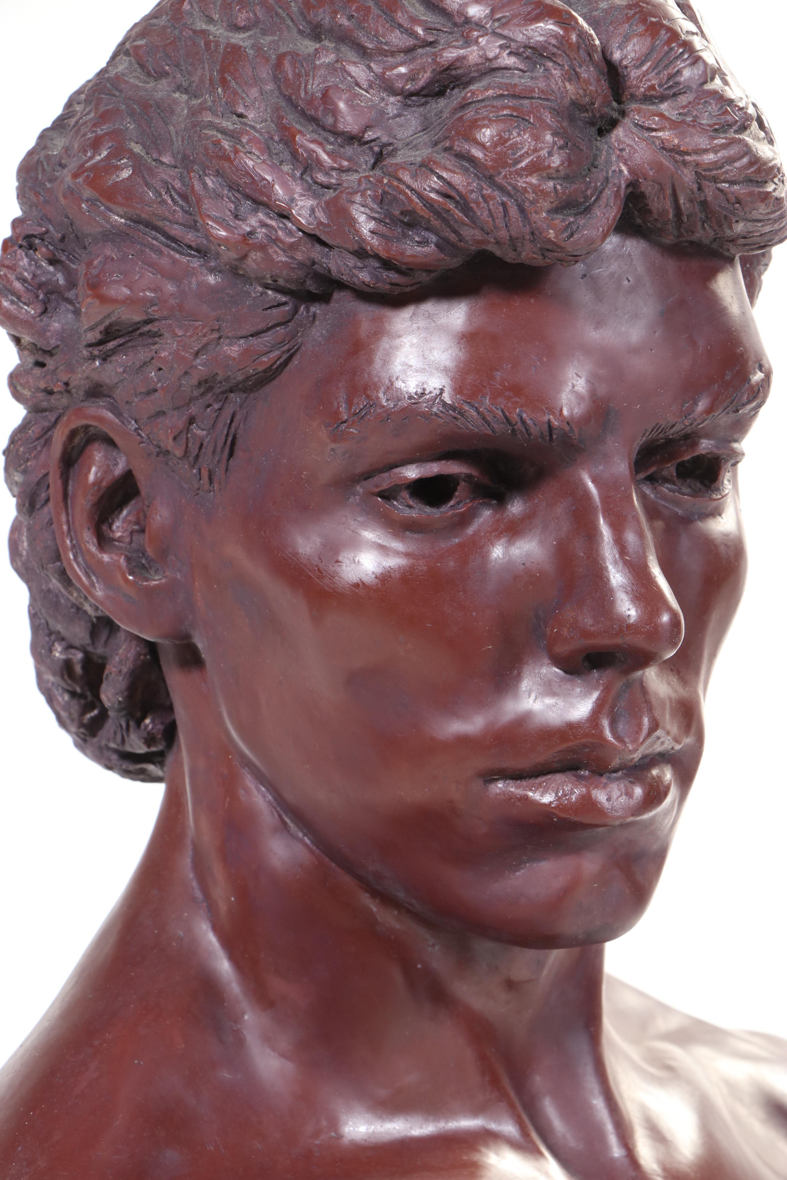 Gary Ross Life-Size Bronze-Patinated Fiberglass Standing Male Nude Sculpture