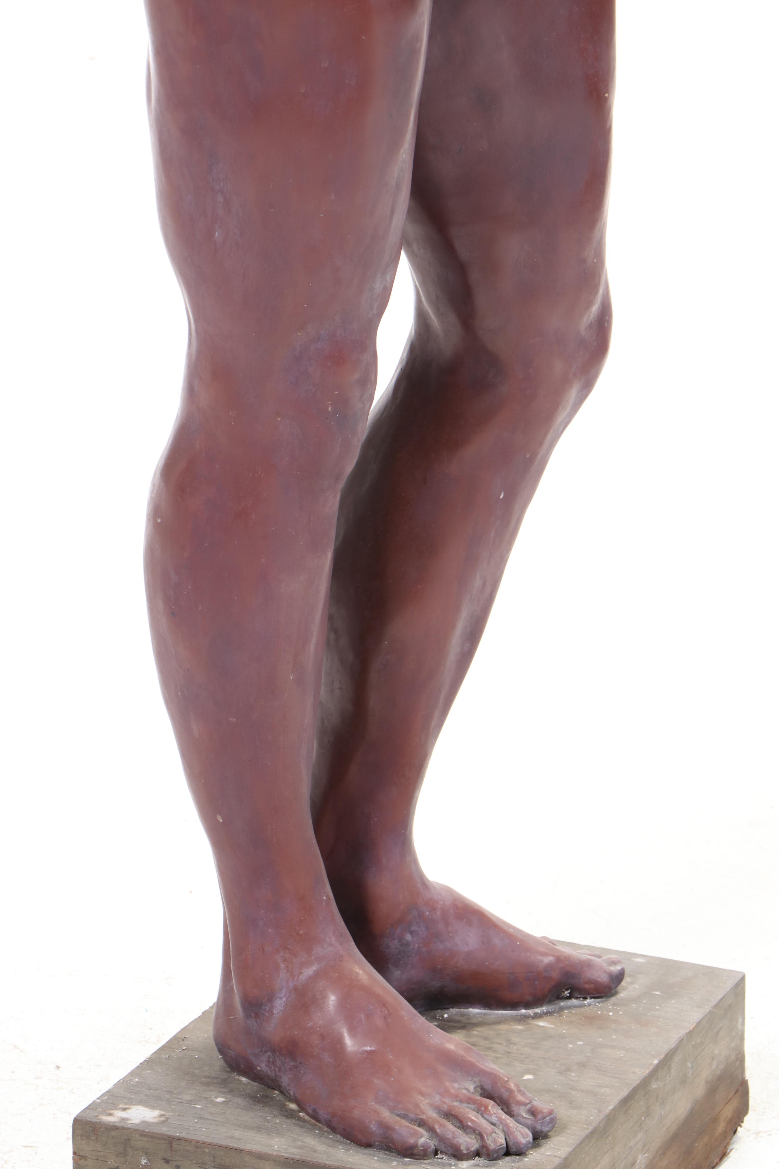 Gary Ross Life-Size Bronze-Patinated Fiberglass Standing Male Nude Sculpture