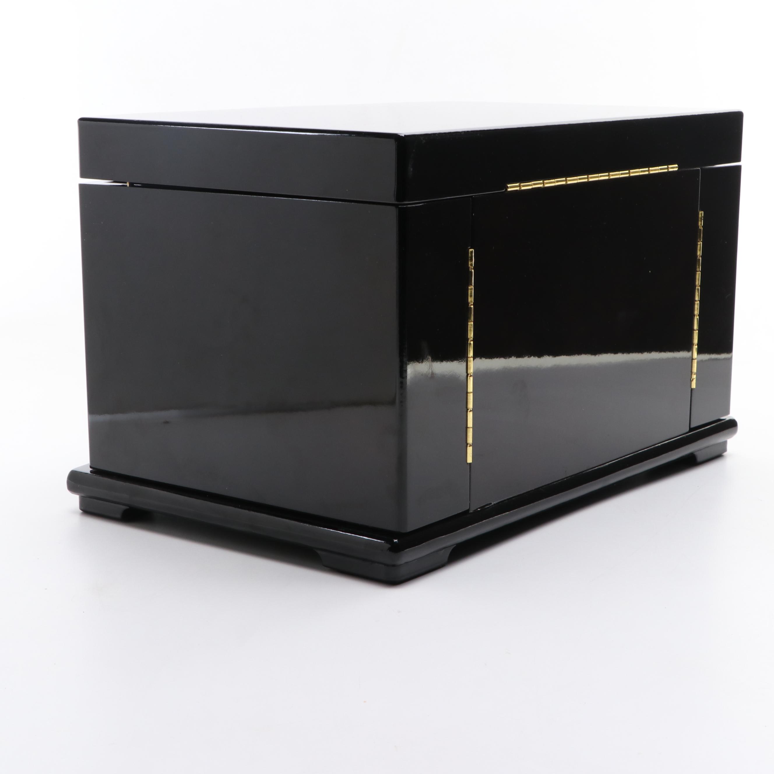 Jere Mahogany Finished Wood Jewelry Box