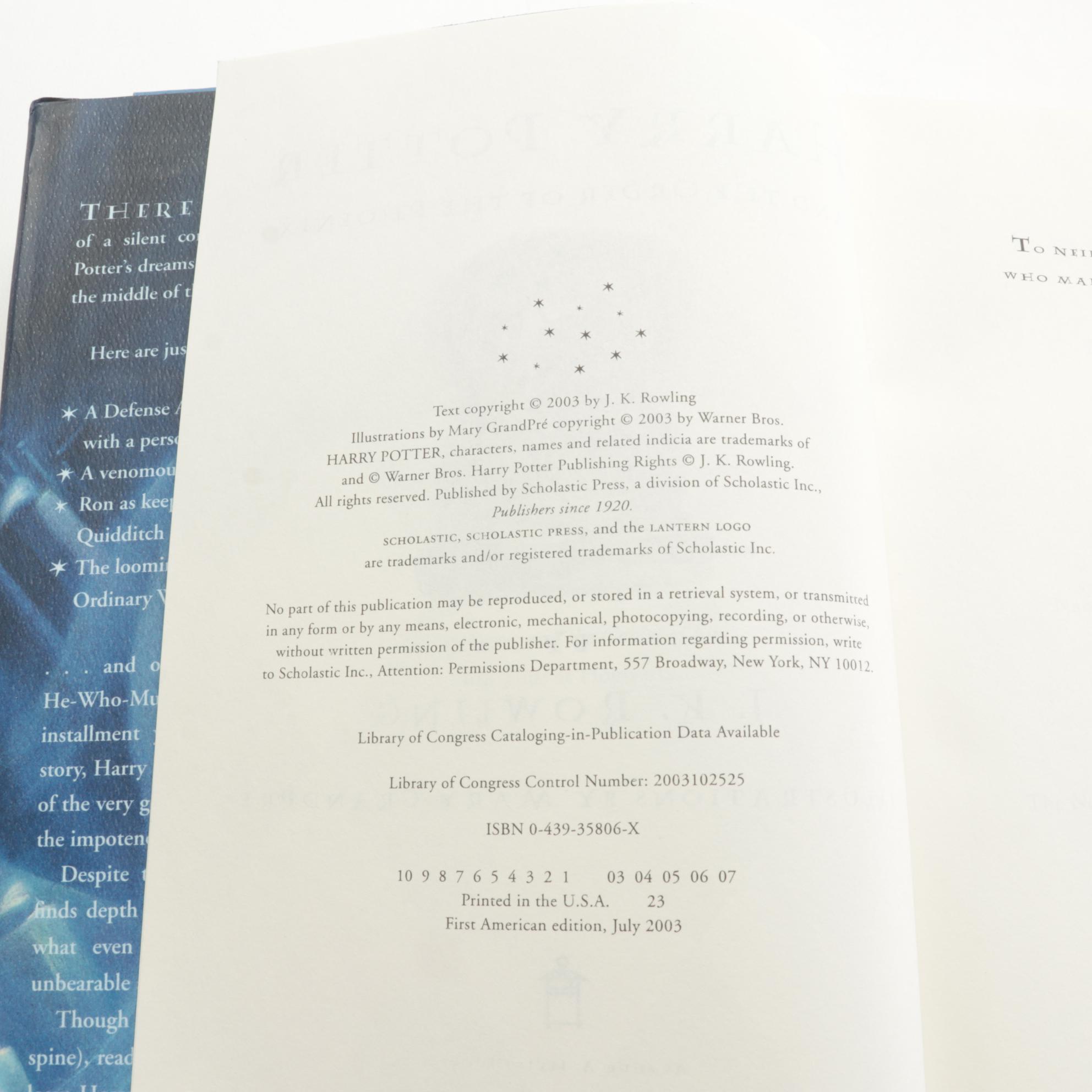 First American Edition "Harry Potter" Complete Series by J. K. Rowling