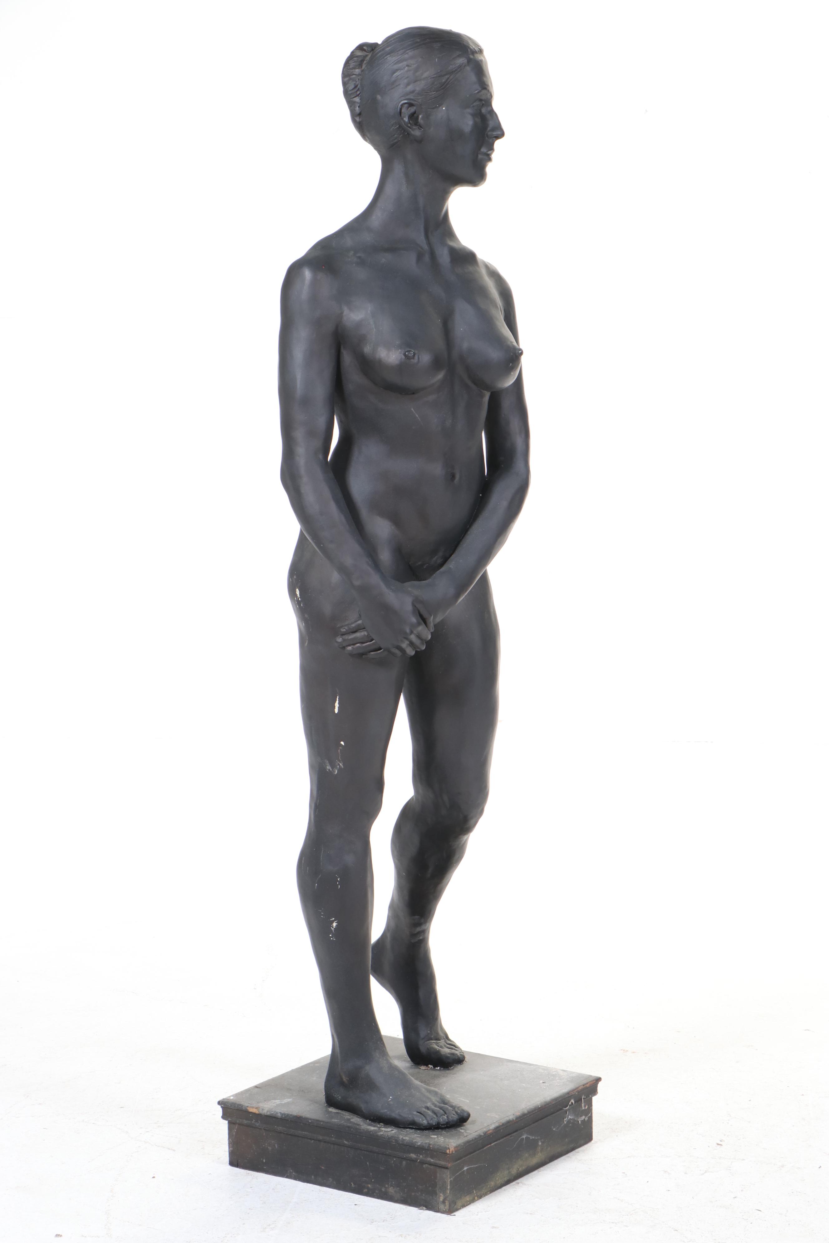 Gary Ross Life-Size Bronze-Patinated Fiberglass Standing Female Nude Sculpture