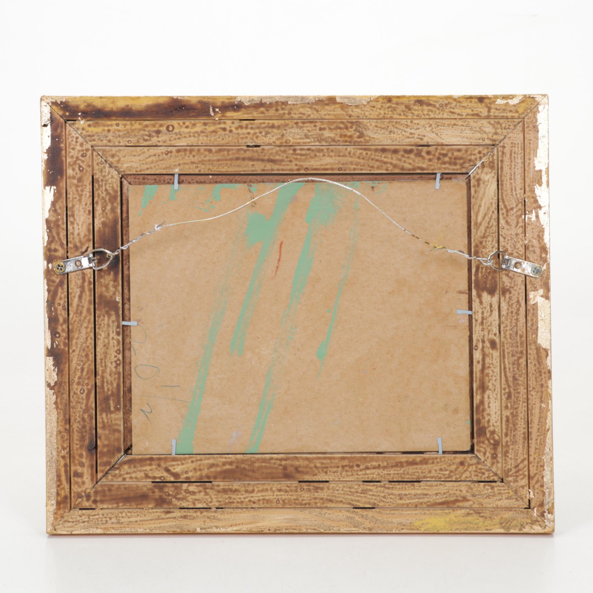 Oil Painting Of Bucolic Landscape At Sunset